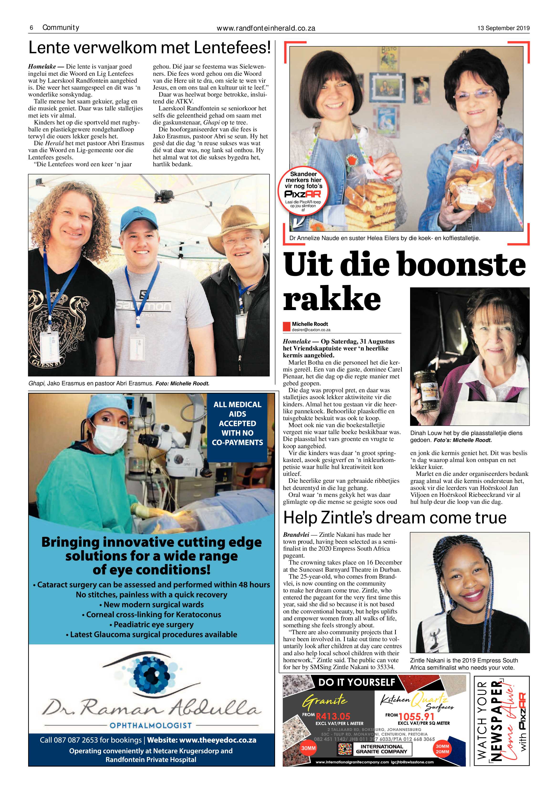 Randfontein Herald 13 September 2019 page 6