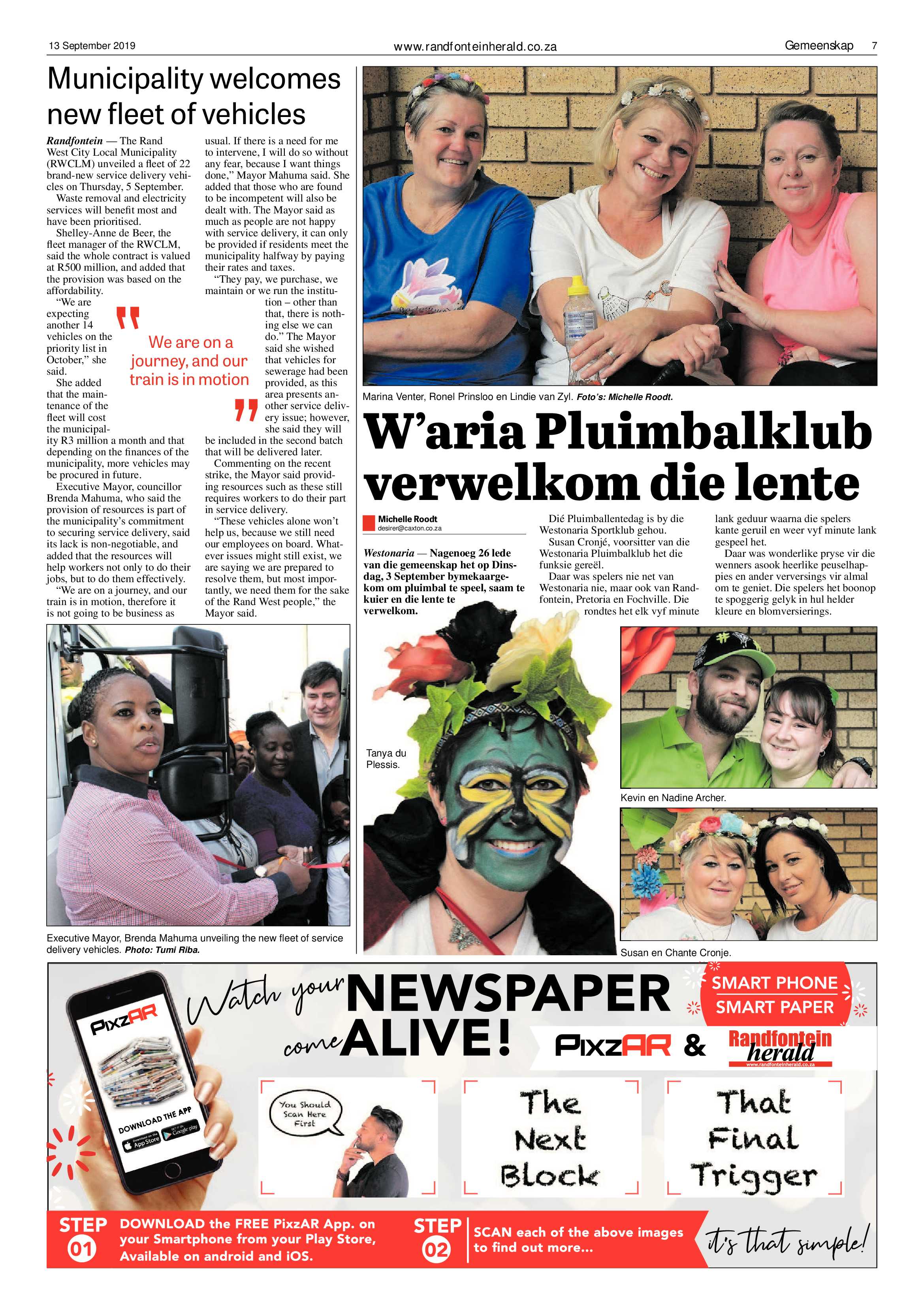 Randfontein Herald 13 September 2019 page 7