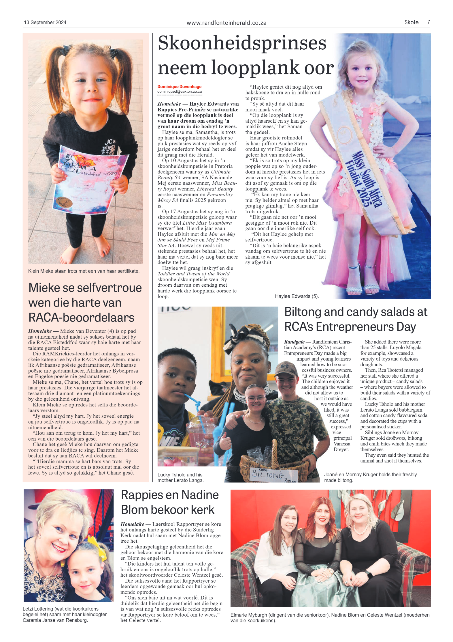 Randfontein Herald 13 September 2024 page 7