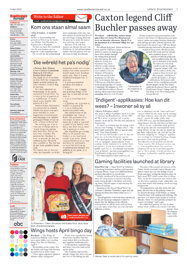 Randfontein Herald 14 April 2023 page 3