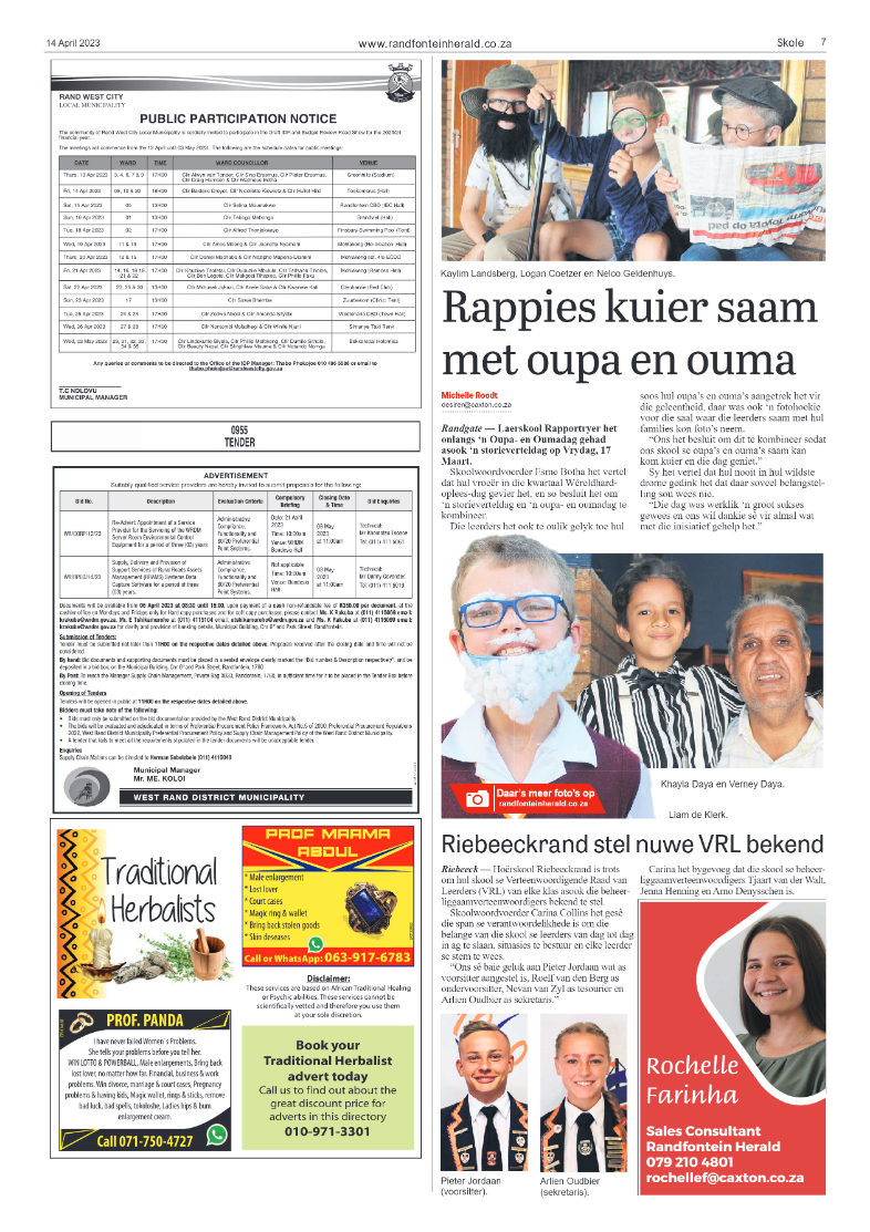 Randfontein Herald 14 April 2023 page 7