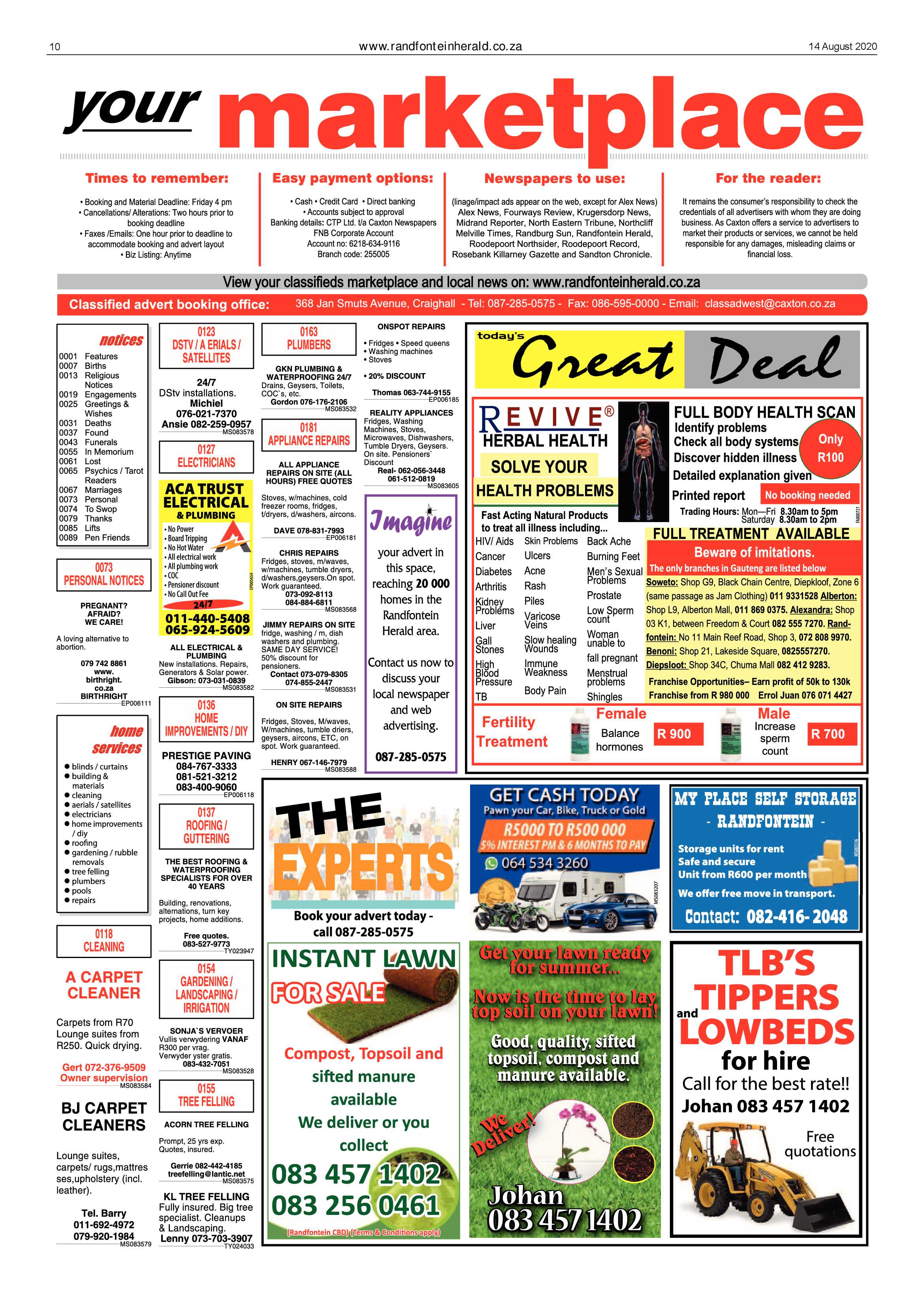 Randfontein Herald 14 August 2020 page 10