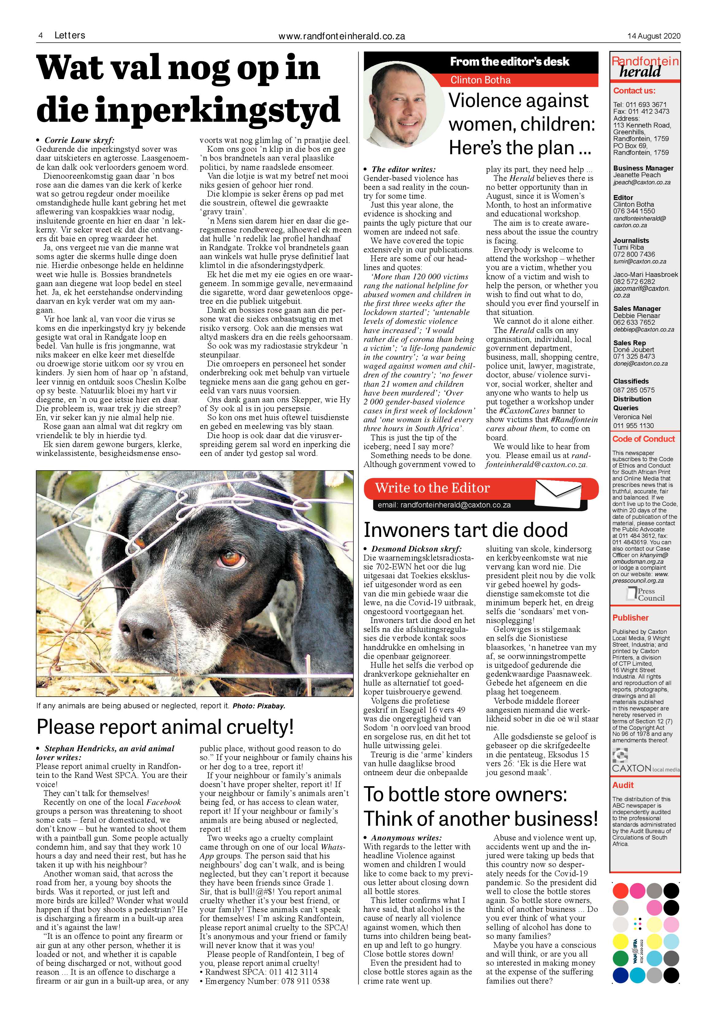 Randfontein Herald 14 August 2020 page 4