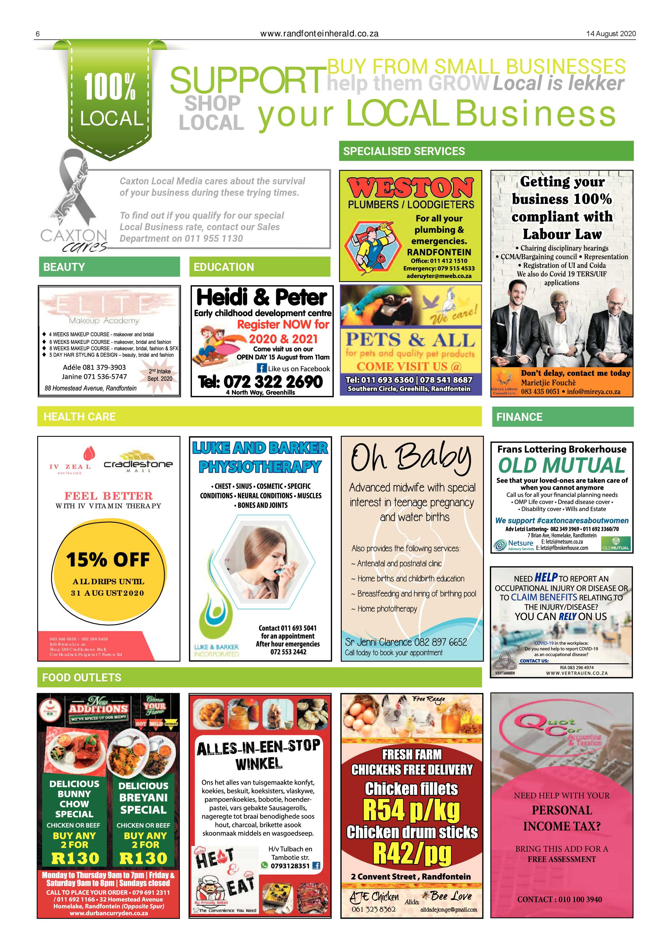 Randfontein Herald 14 August 2020 page 6