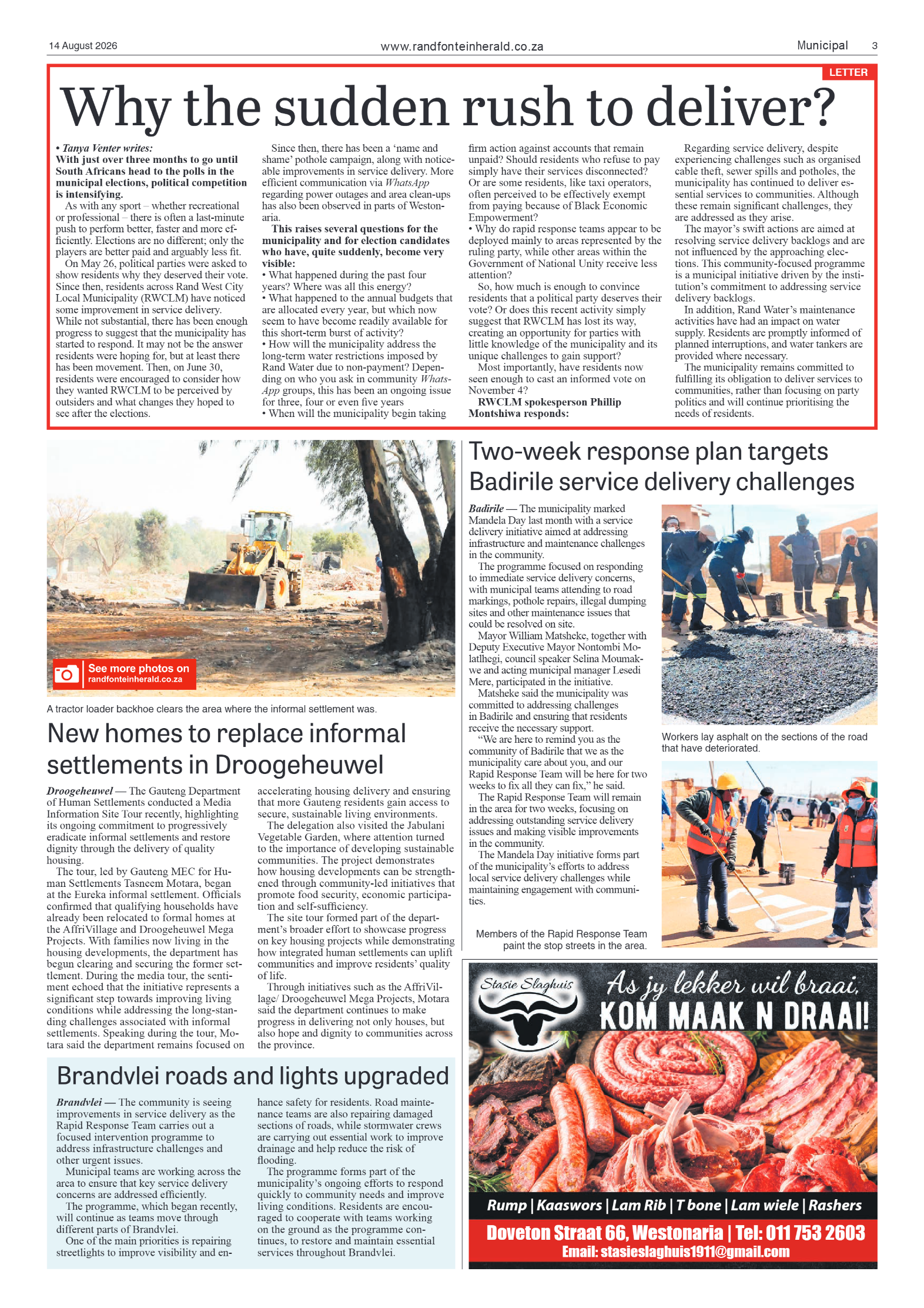 Randfontein Herald 14 August 2026 page 3