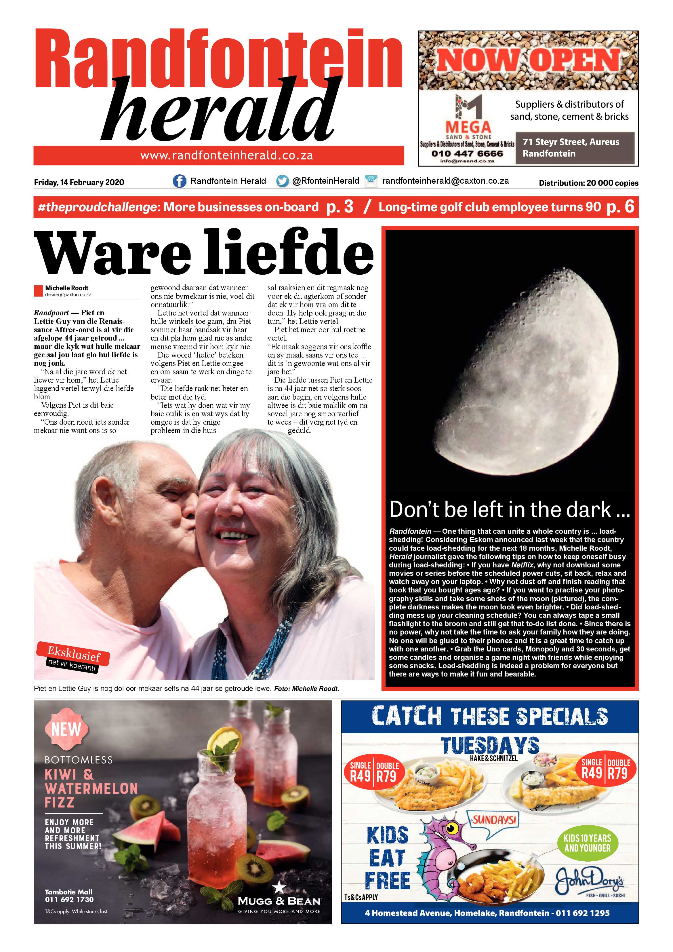 Randfontein Herald 14 February 2020 page 1