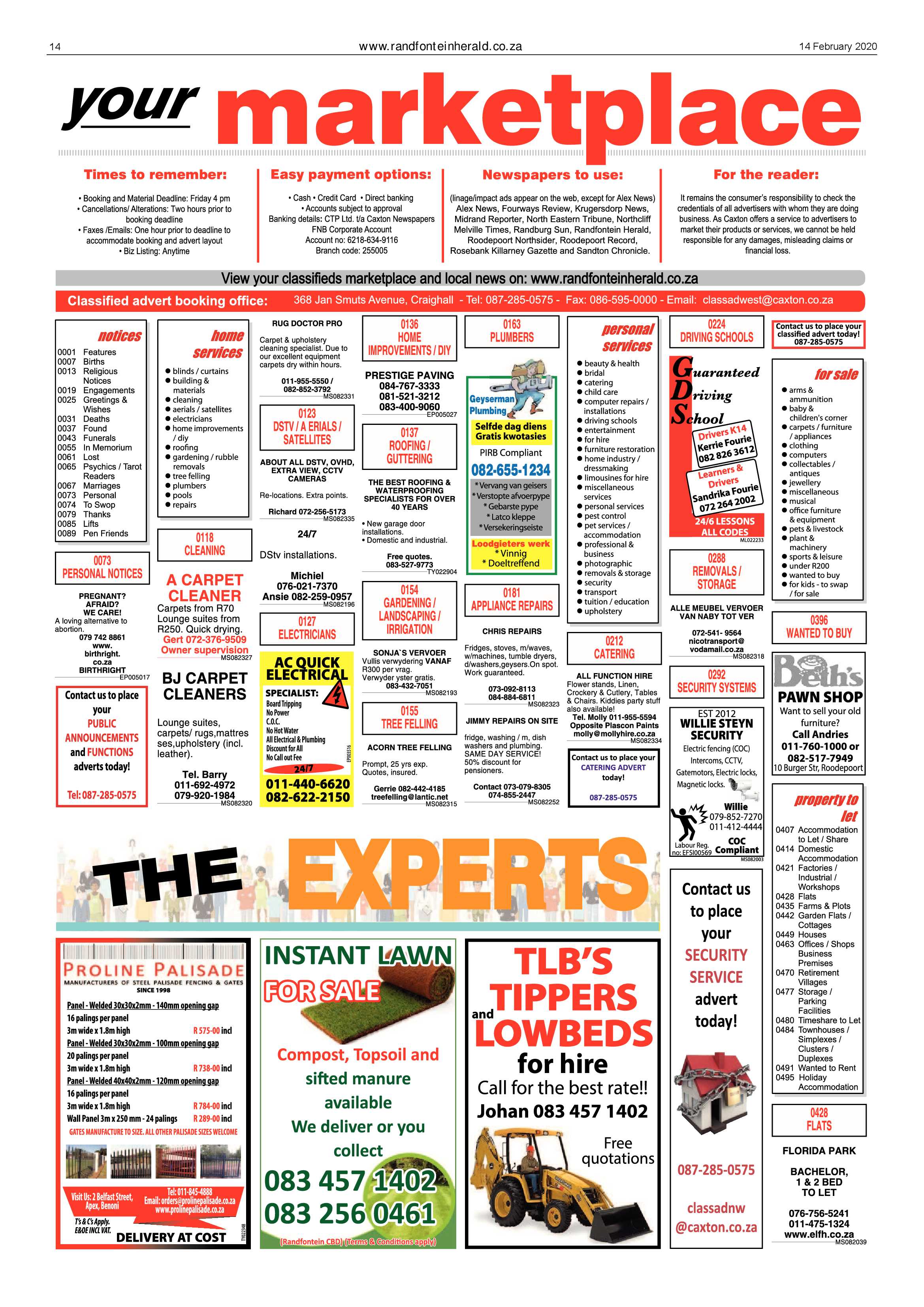 Randfontein Herald 14 February 2020 page 14