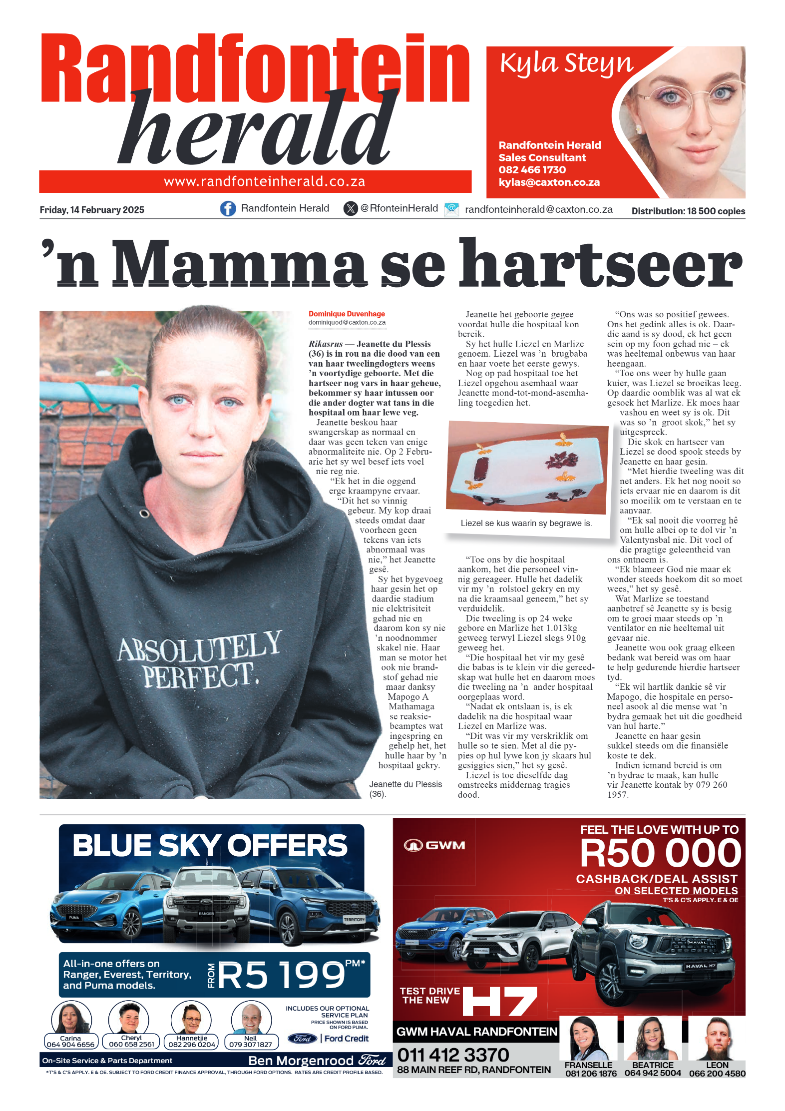 Randfontein Herald 14 February 2025 page 1