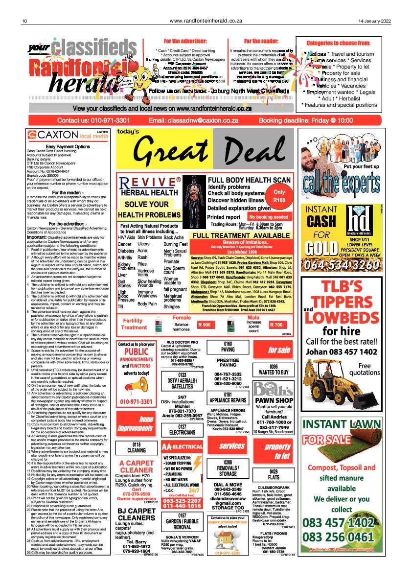 Randfontein Herald 14 January 2022 page 10
