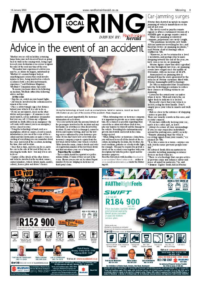 Randfontein Herald 14 January 2022 page 9