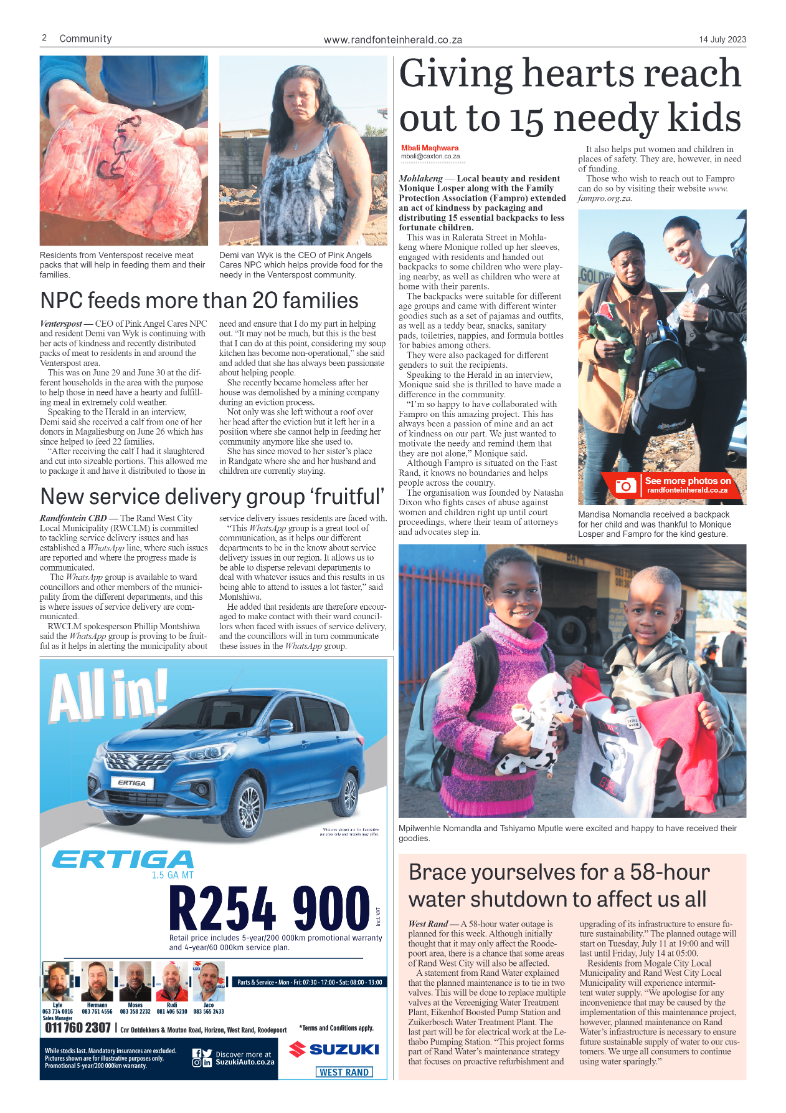 Randfontein Herald 14 July 2023 page 2
