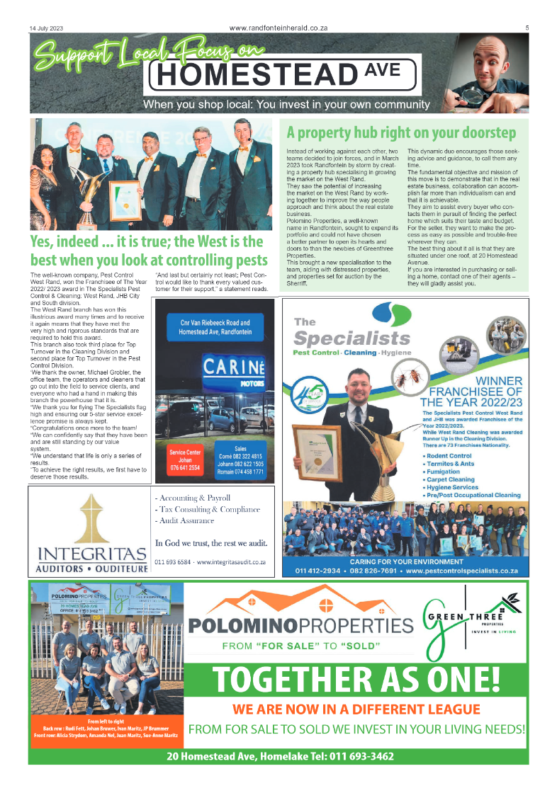Randfontein Herald 14 July 2023 page 5