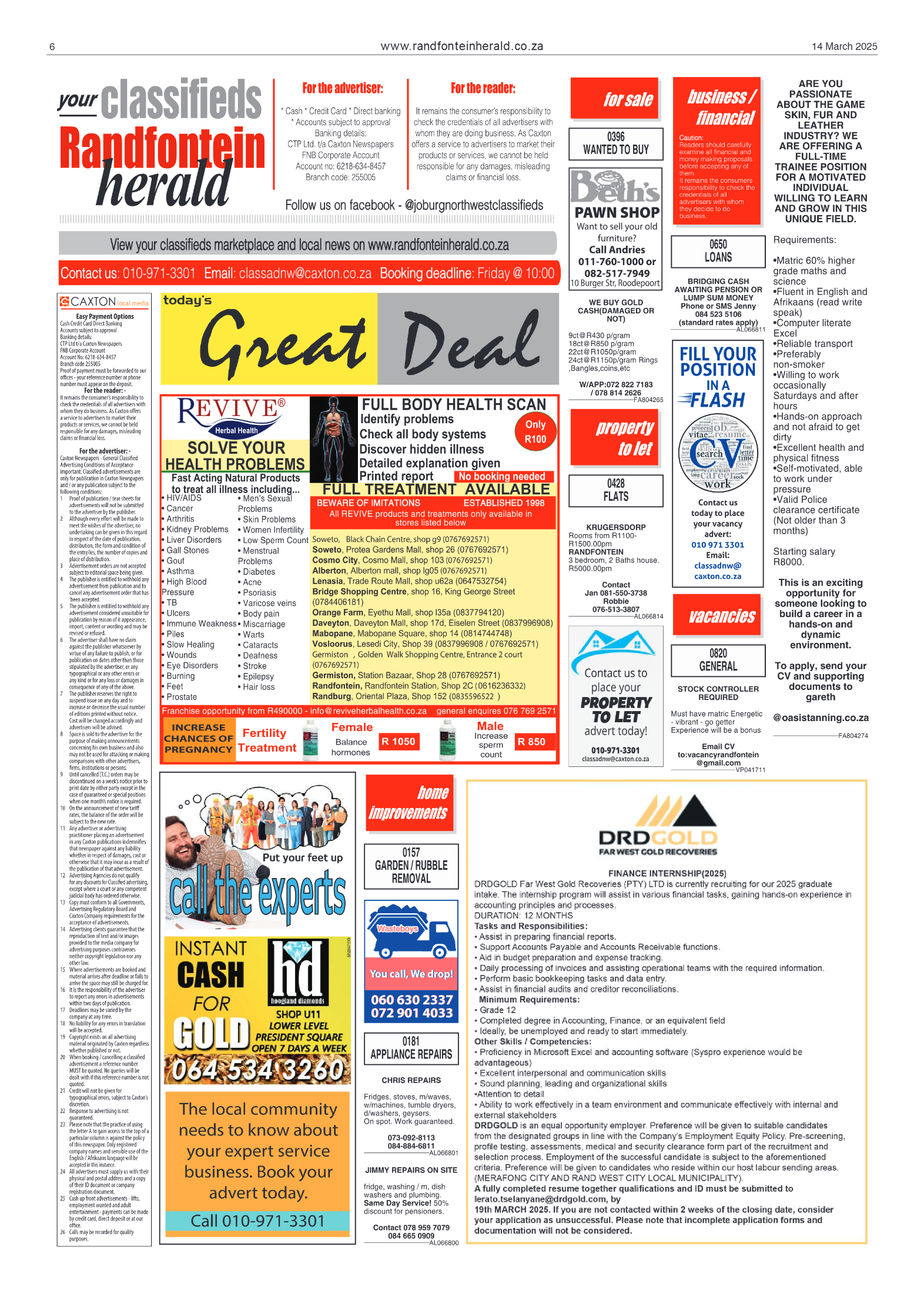 Randfontein Herald 14 March 2025 page 6