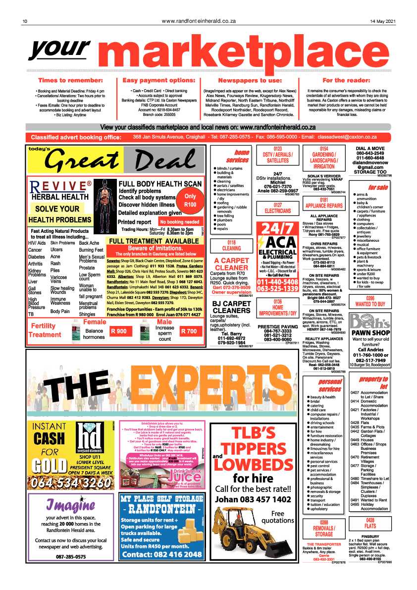 Randfontein Herald 14 May 2021 page 10
