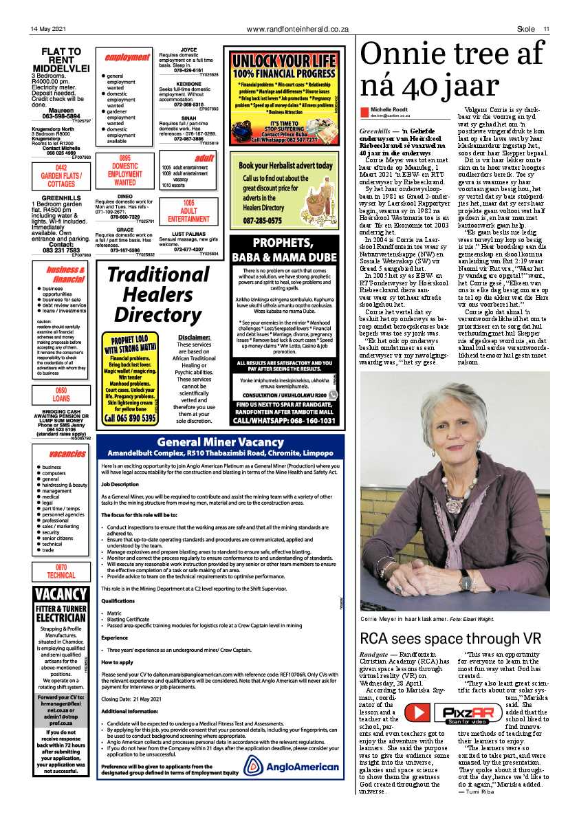 Randfontein Herald 14 May 2021 page 11