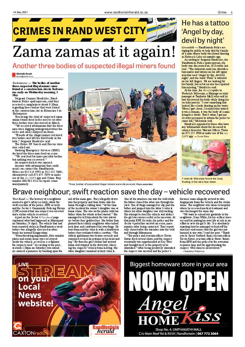 Randfontein Herald 14 May 2021 page 5