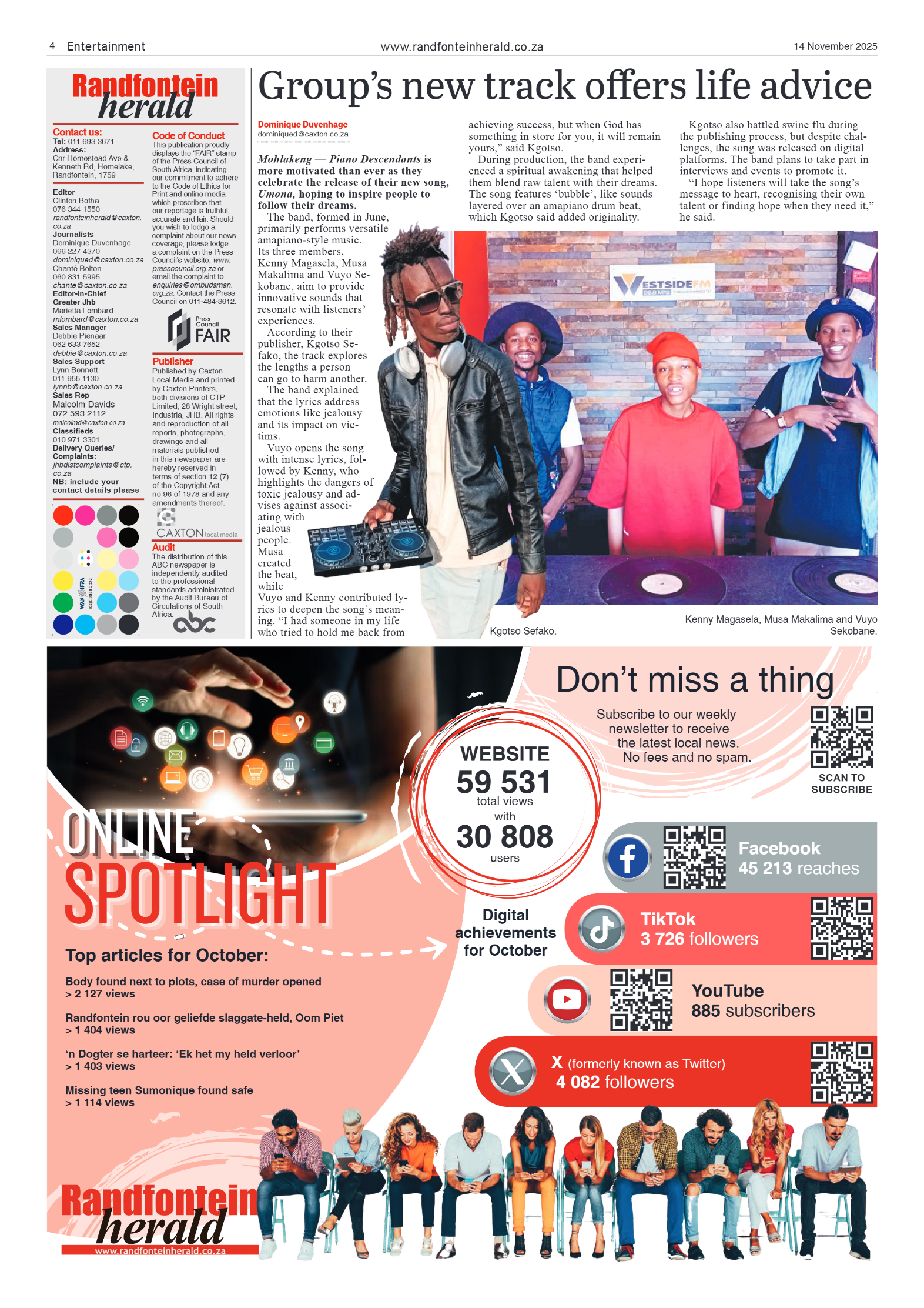 Randfontein Herald 14 November 2025 page 4