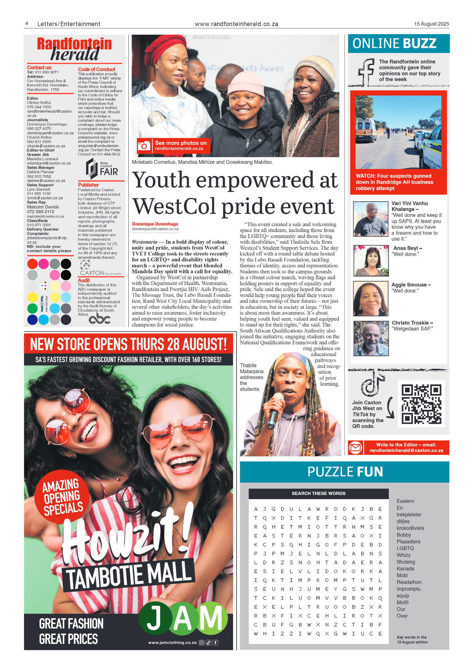 Randfontein Herald 15 August 2025 page 4