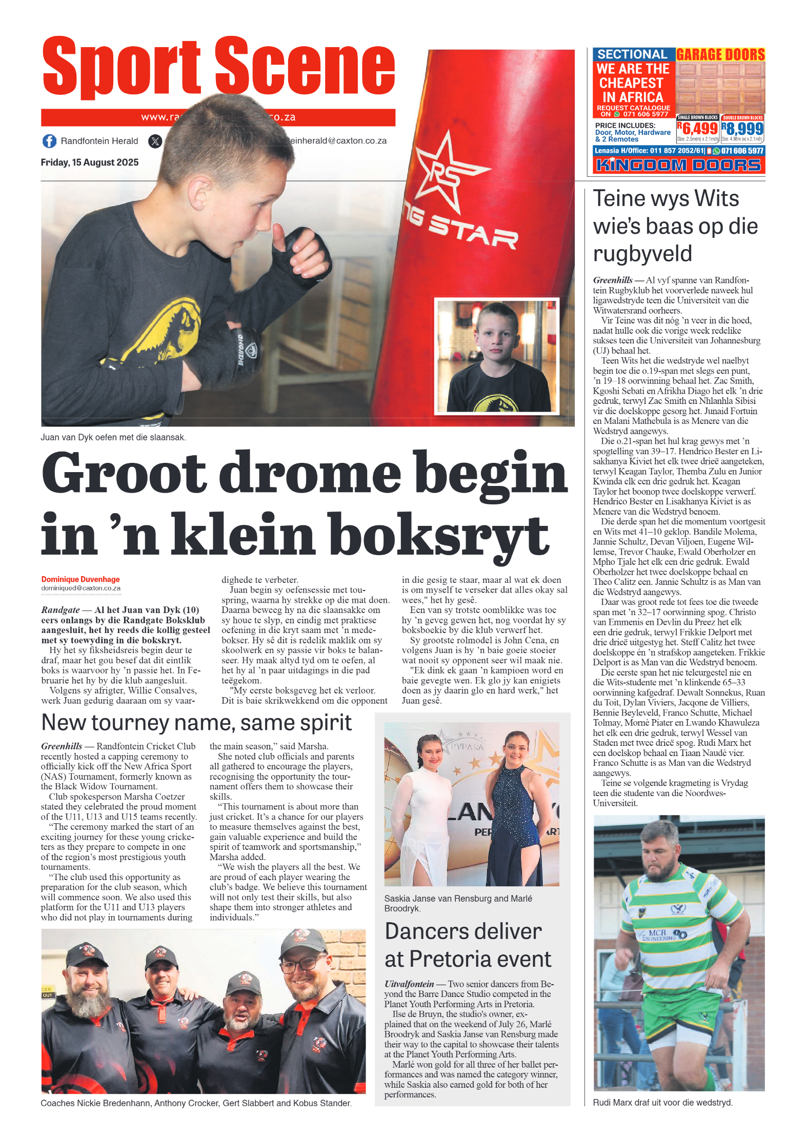 Randfontein Herald 15 August 2025 page 8