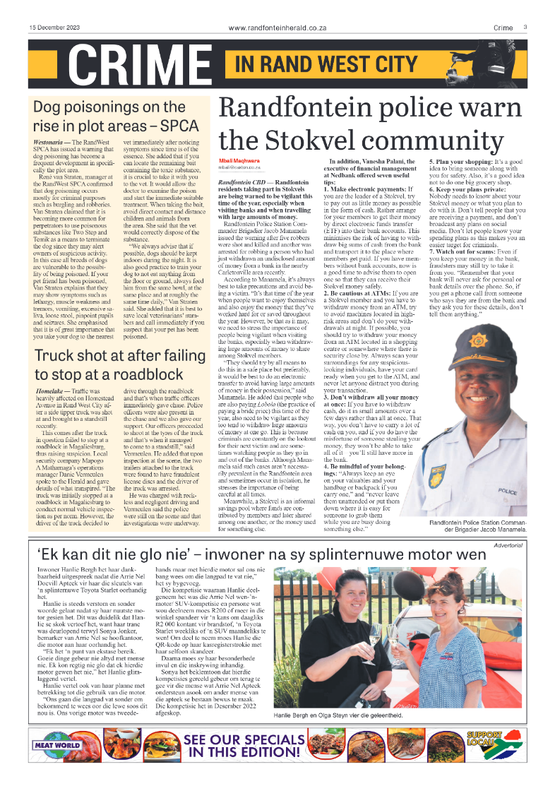 Randfontein Herald 15 December 2023 page 3