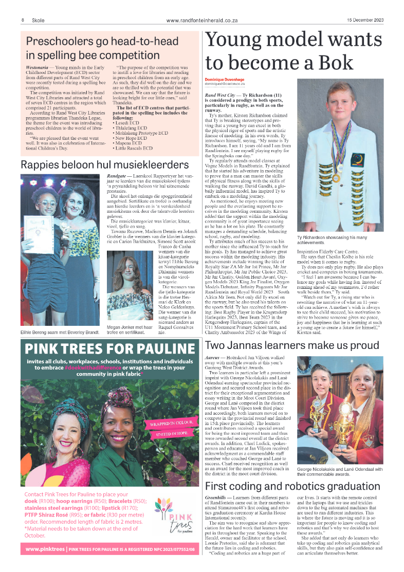 Randfontein Herald 15 December 2023 page 8