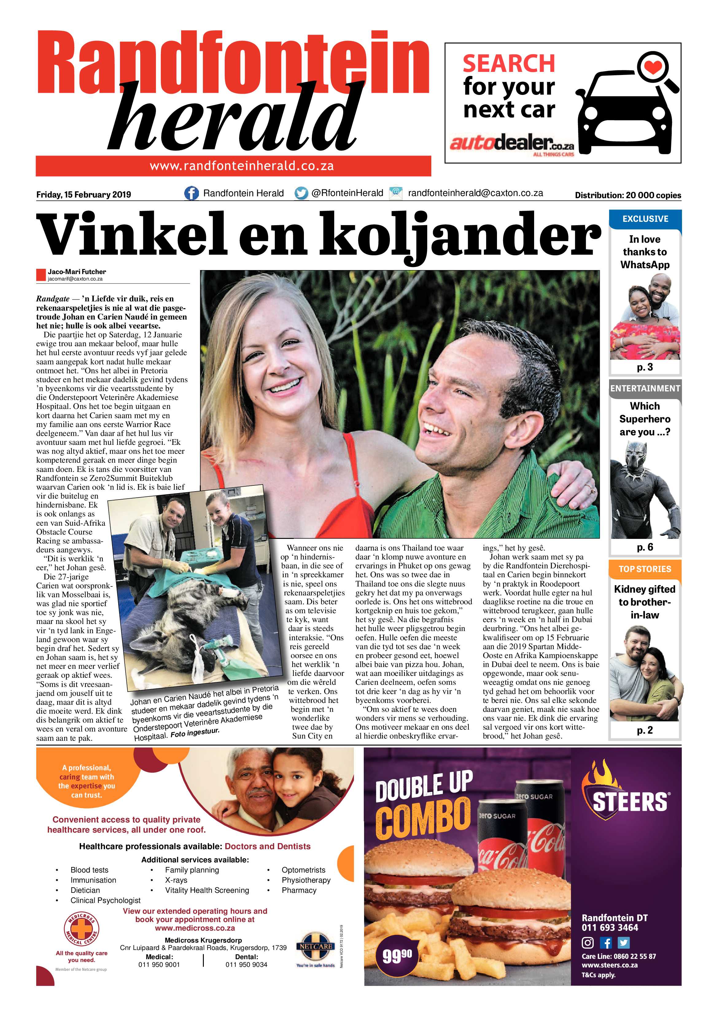 Randfontein Herald 15 February 2019 page 1