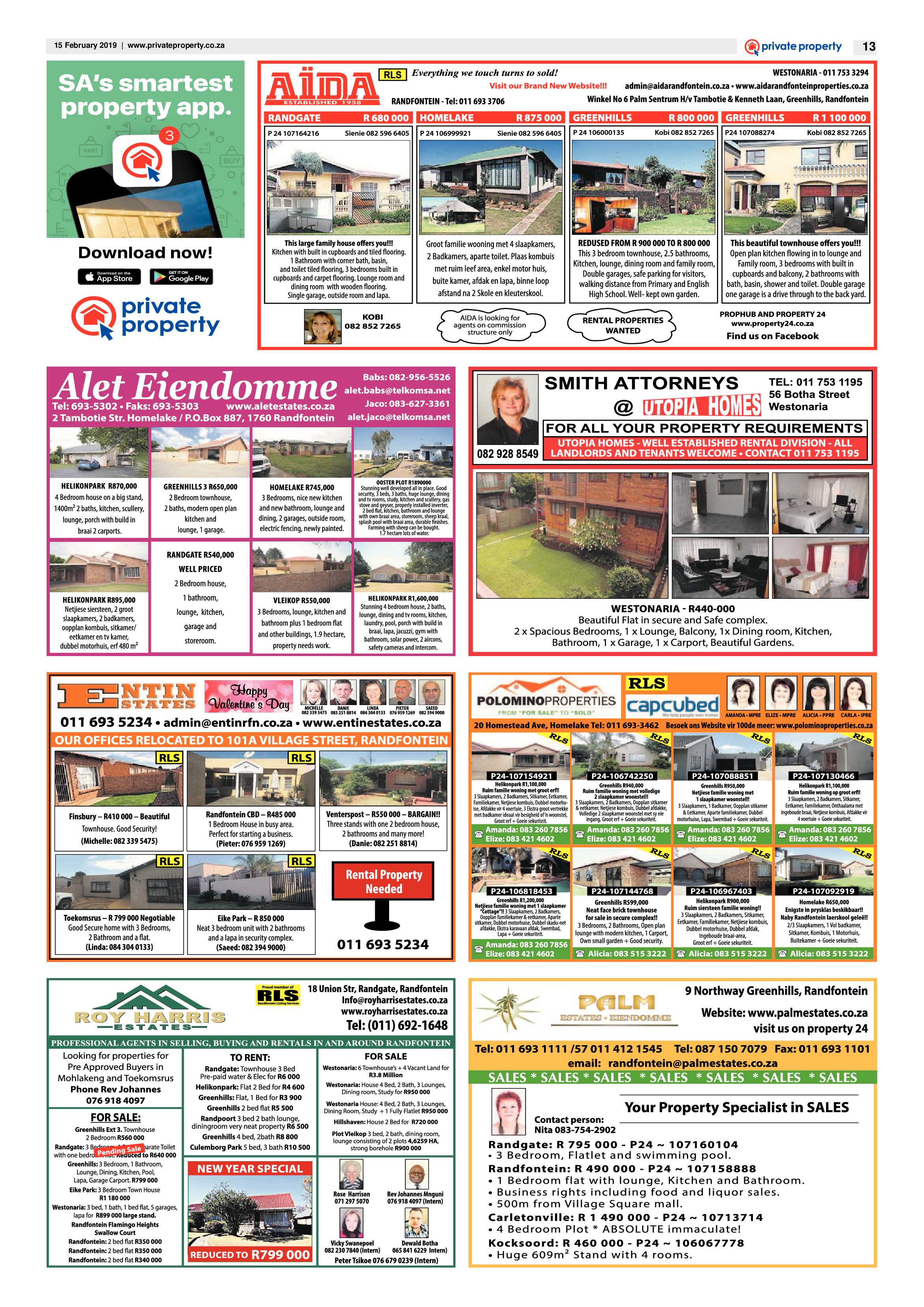 Randfontein Herald 15 February 2019 page 13
