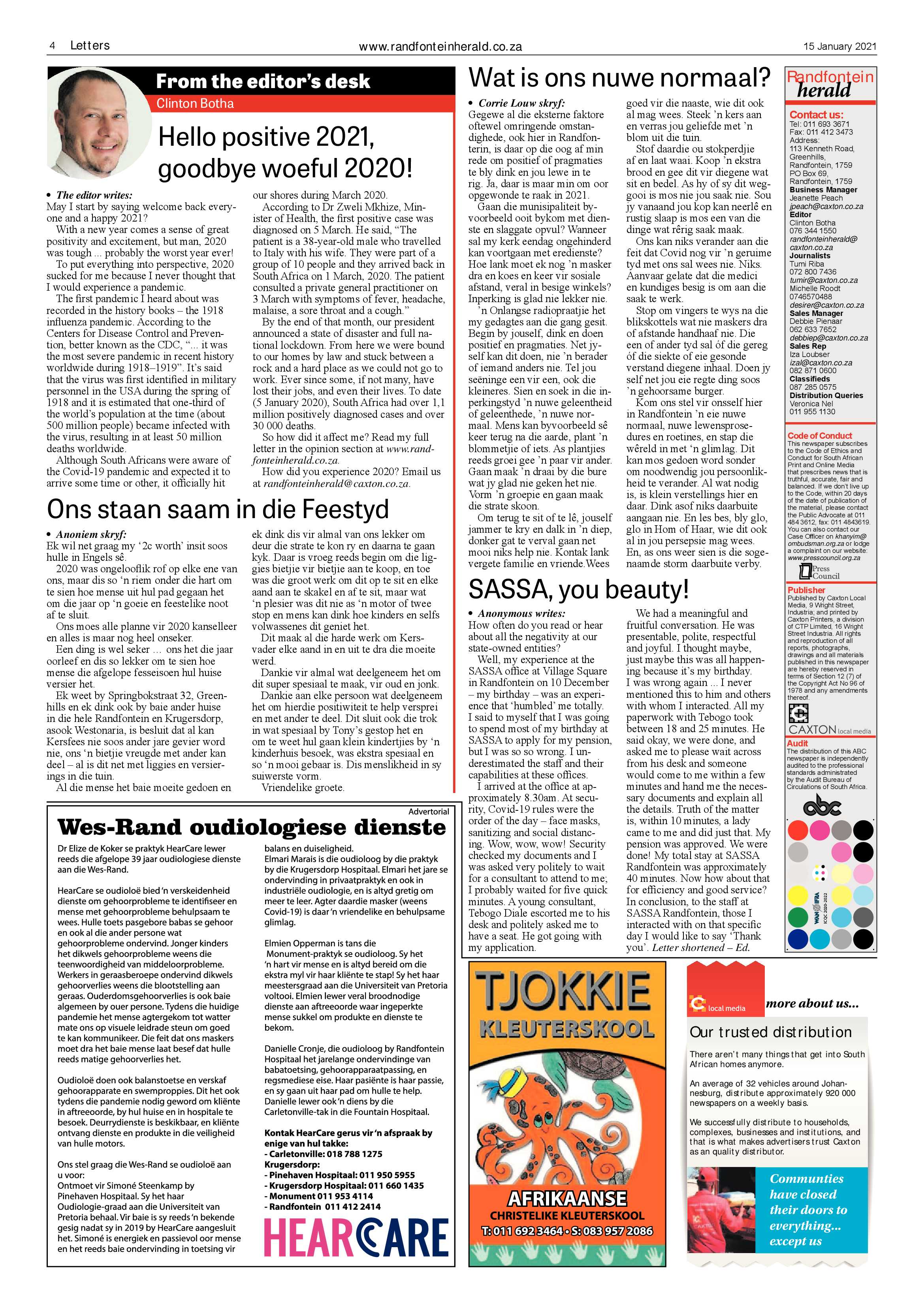 Randfontein Herald 15 January 2021 page 4