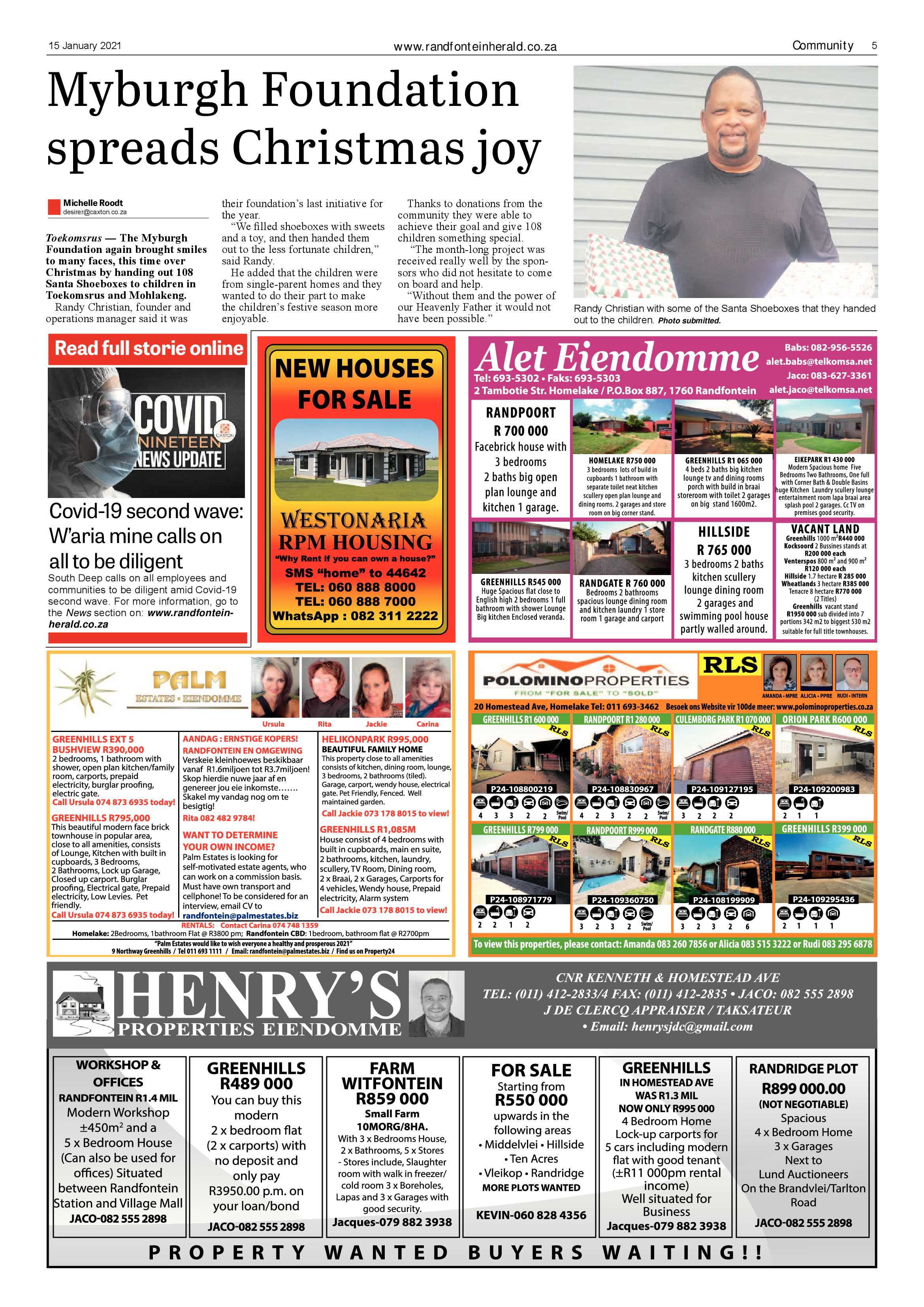 Randfontein Herald 15 January 2021 page 5