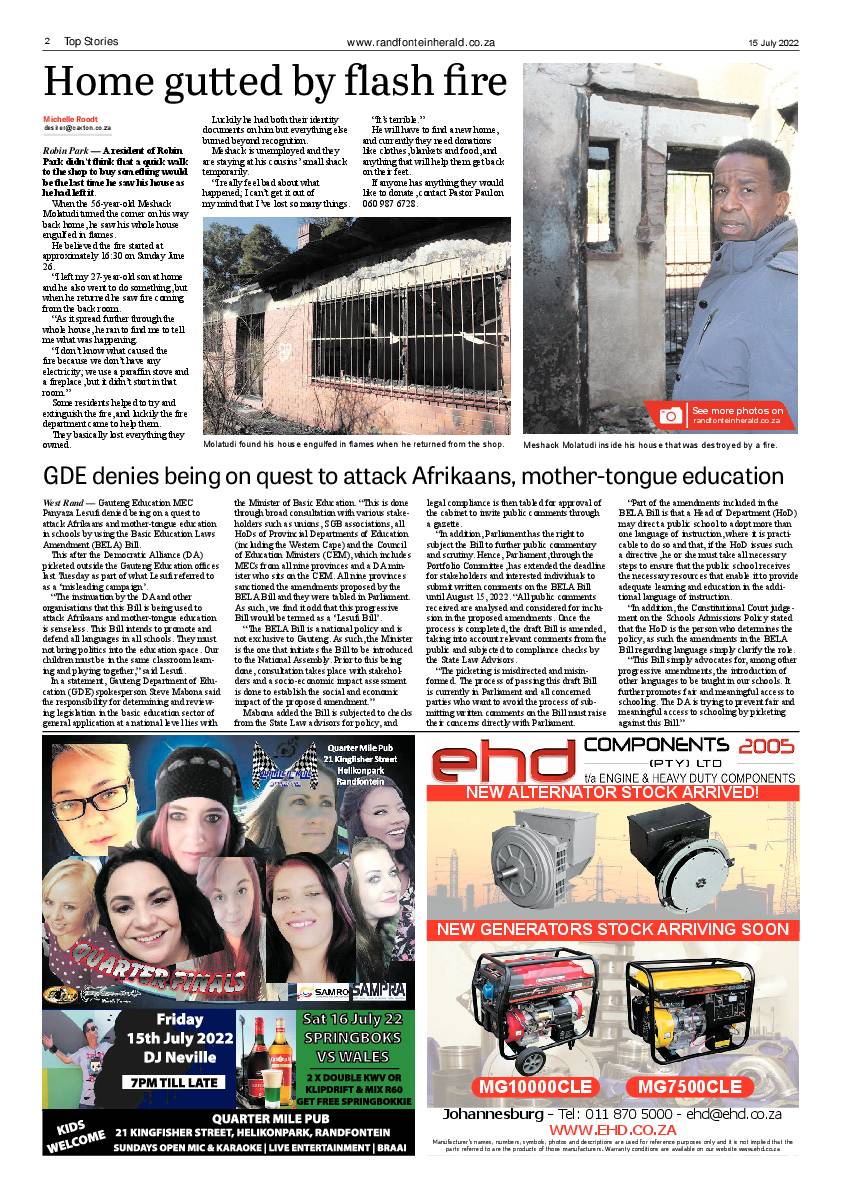 Randfontein Herald 15 July 2022 page 2