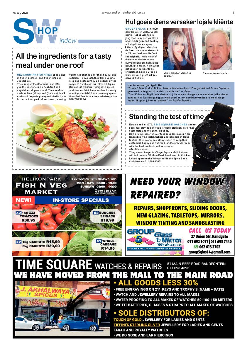 Randfontein Herald 15 July 2022 page 5