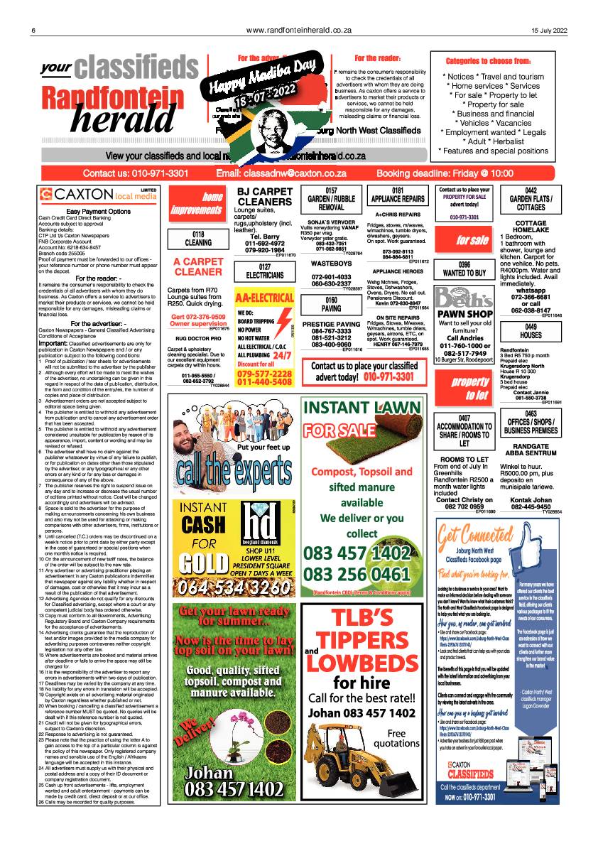 Randfontein Herald 15 July 2022 page 6