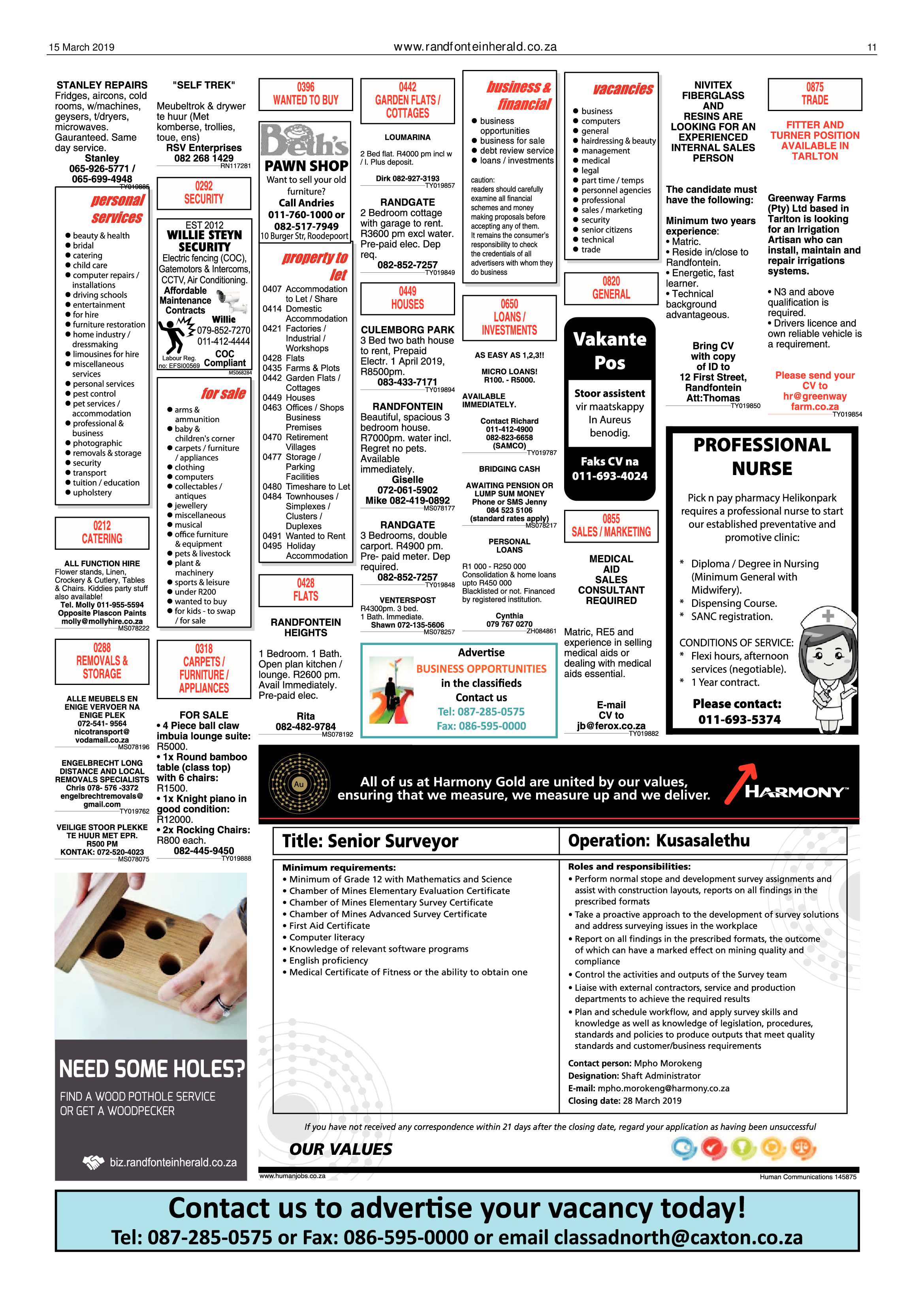 Randfontein Herald 15 March 2019 page 11