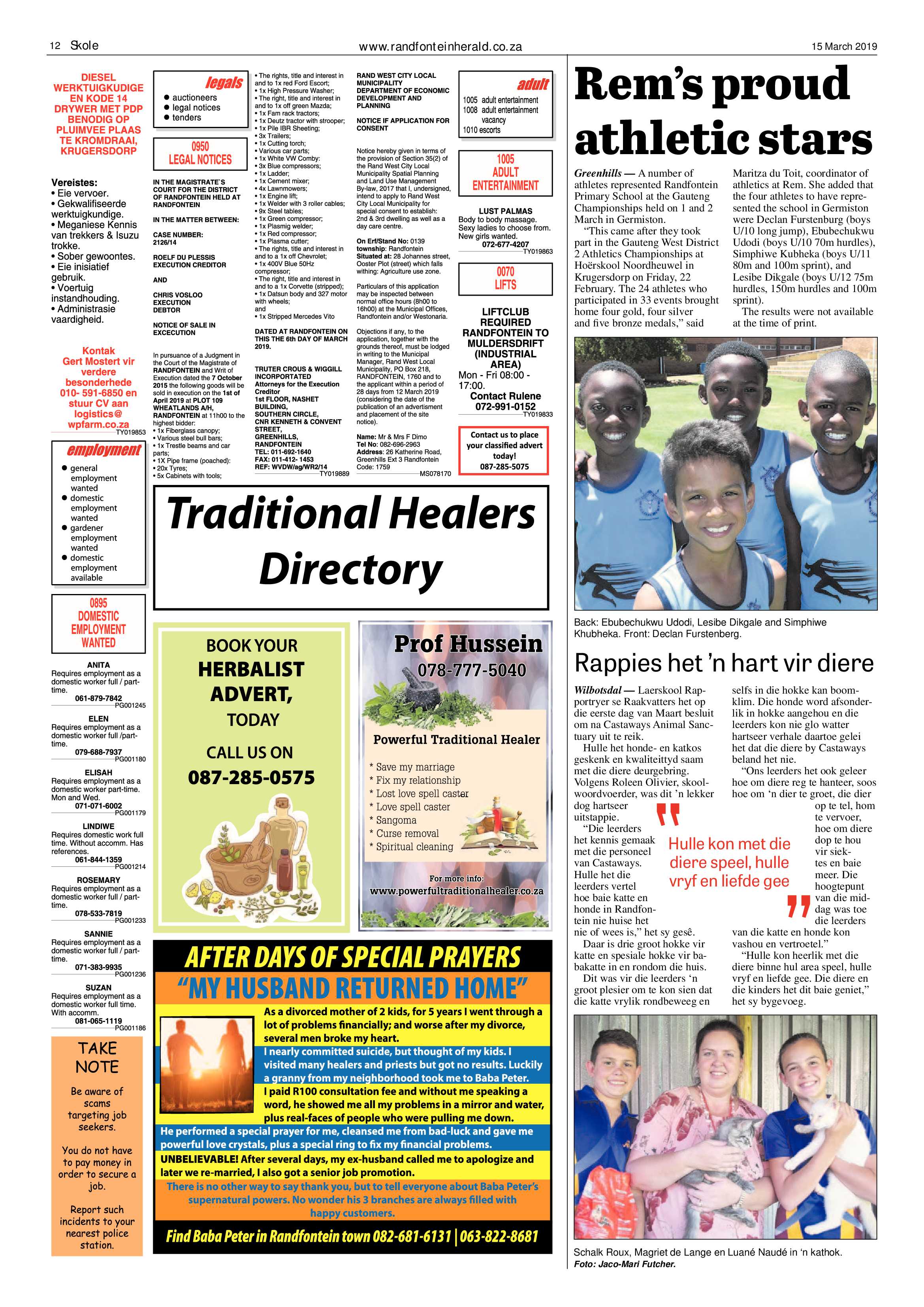 Randfontein Herald 15 March 2019 page 12