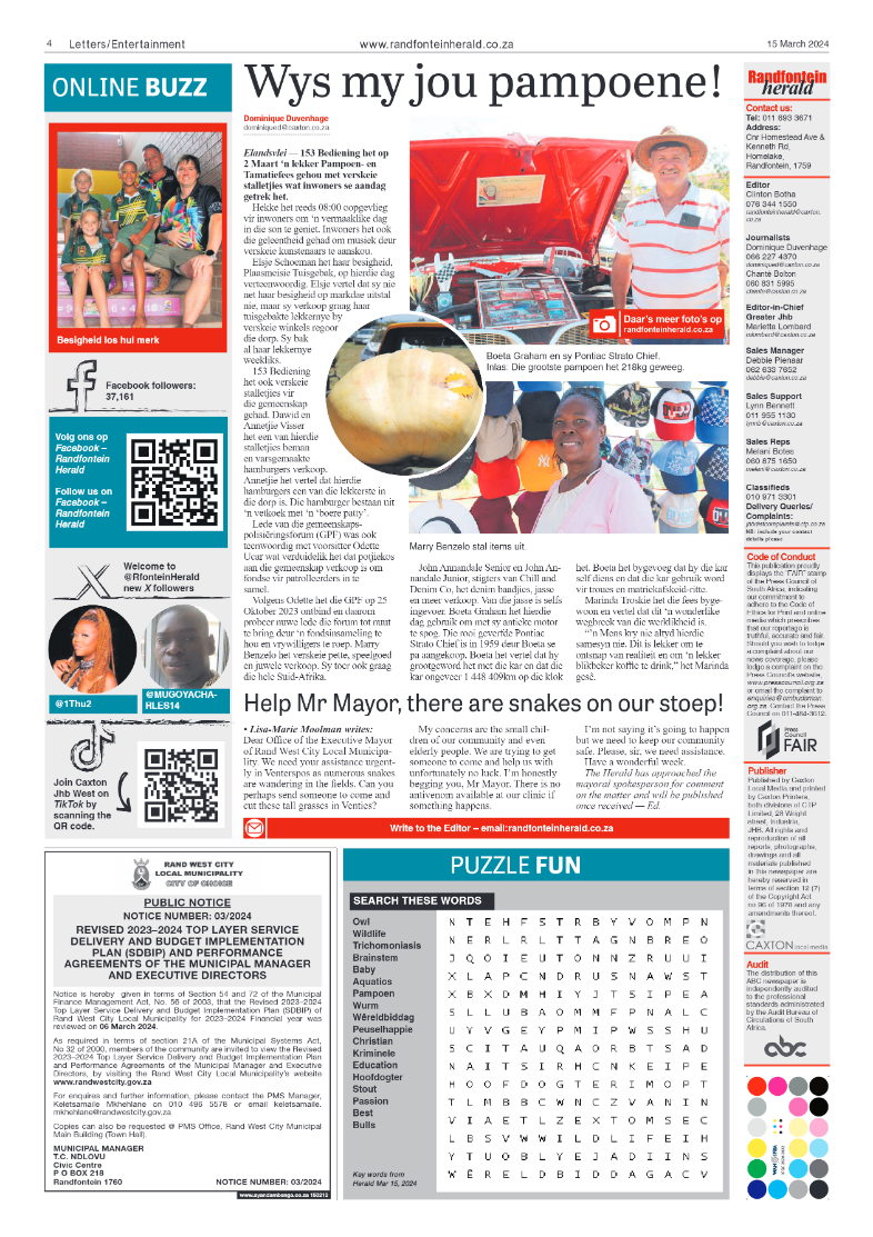 Randfontein Herald 15 March 2024 page 4