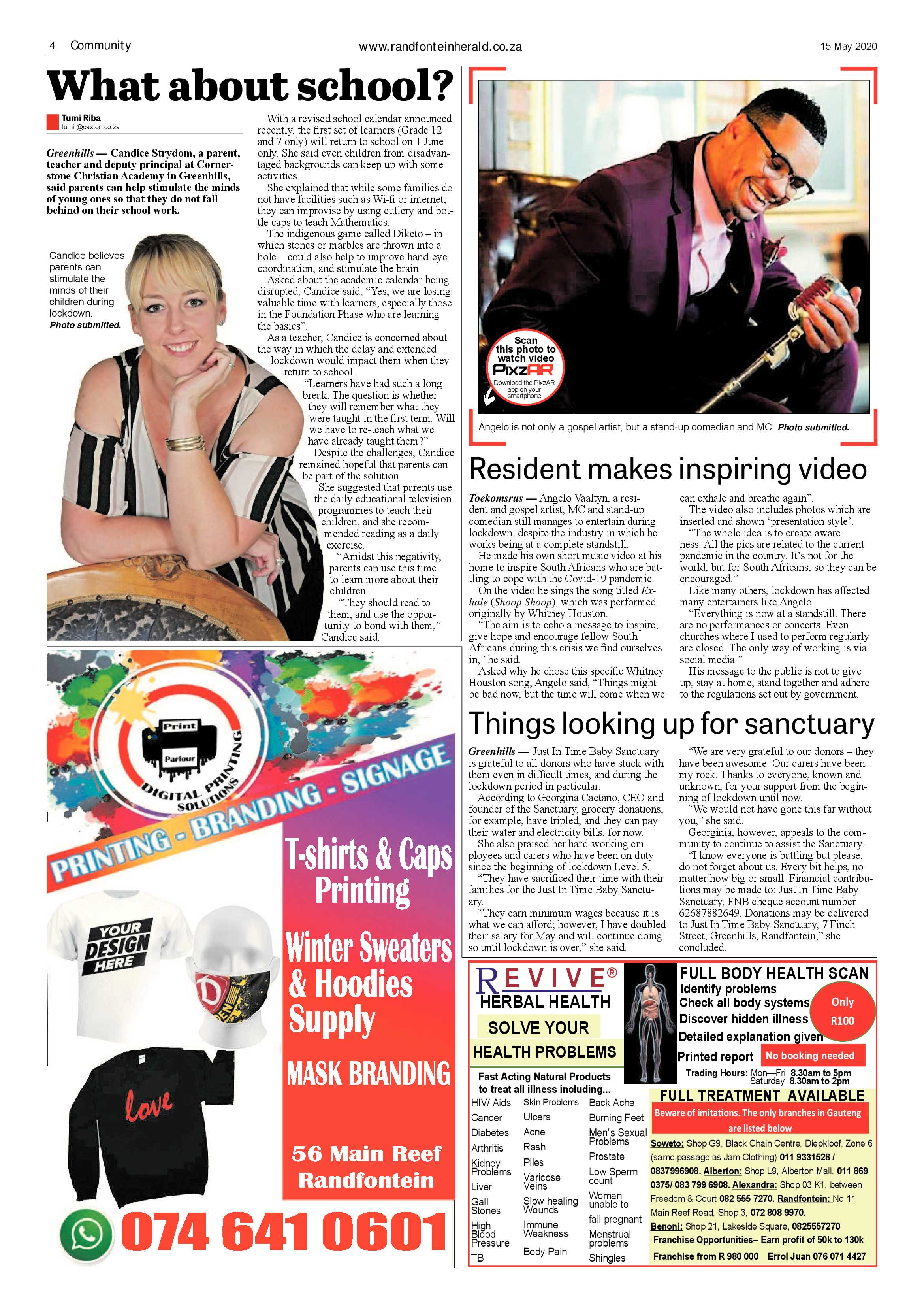 Randfontein Herald 15 May 2020 page 4
