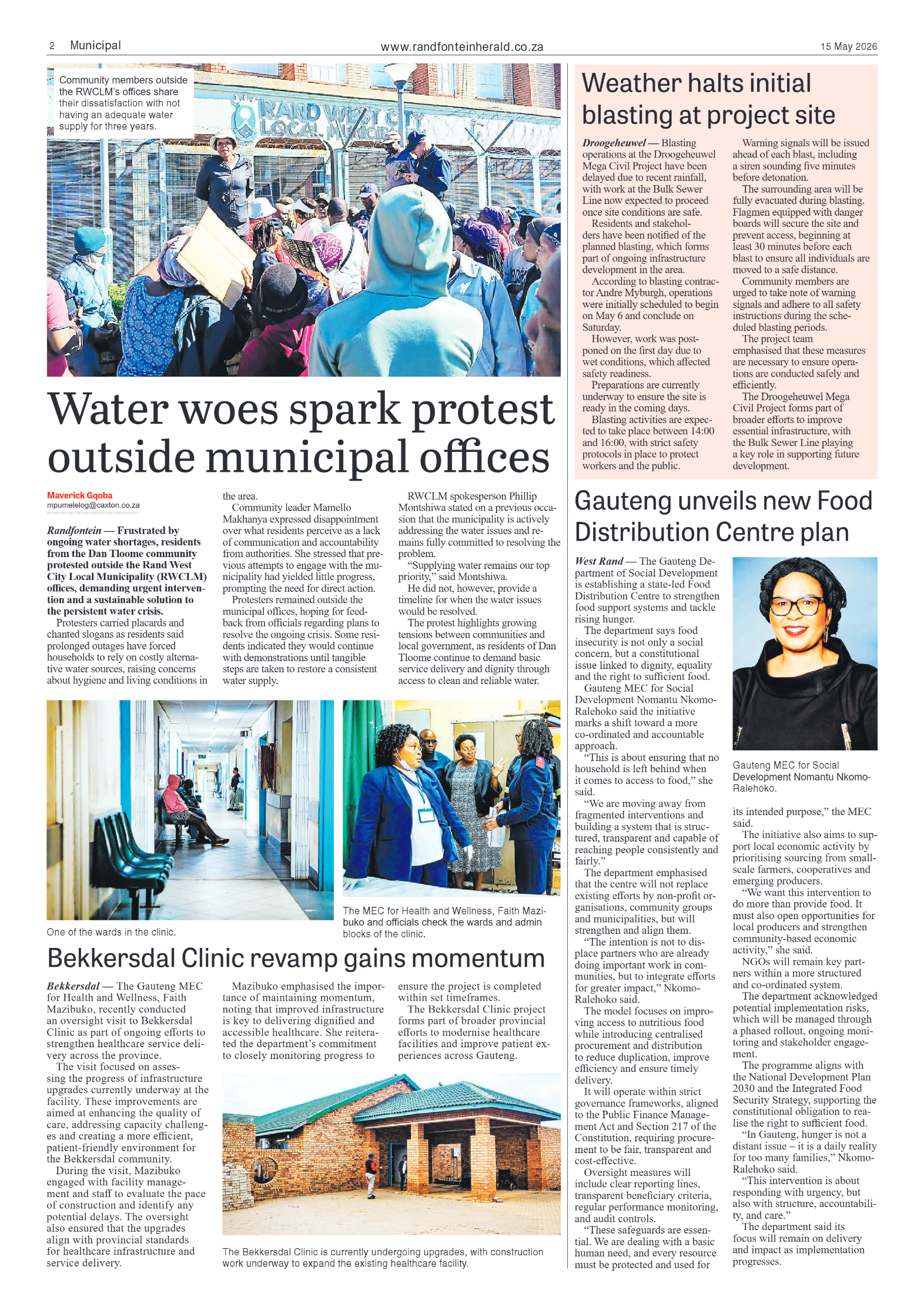 Randfontein Herald 15 May 2026 page 2