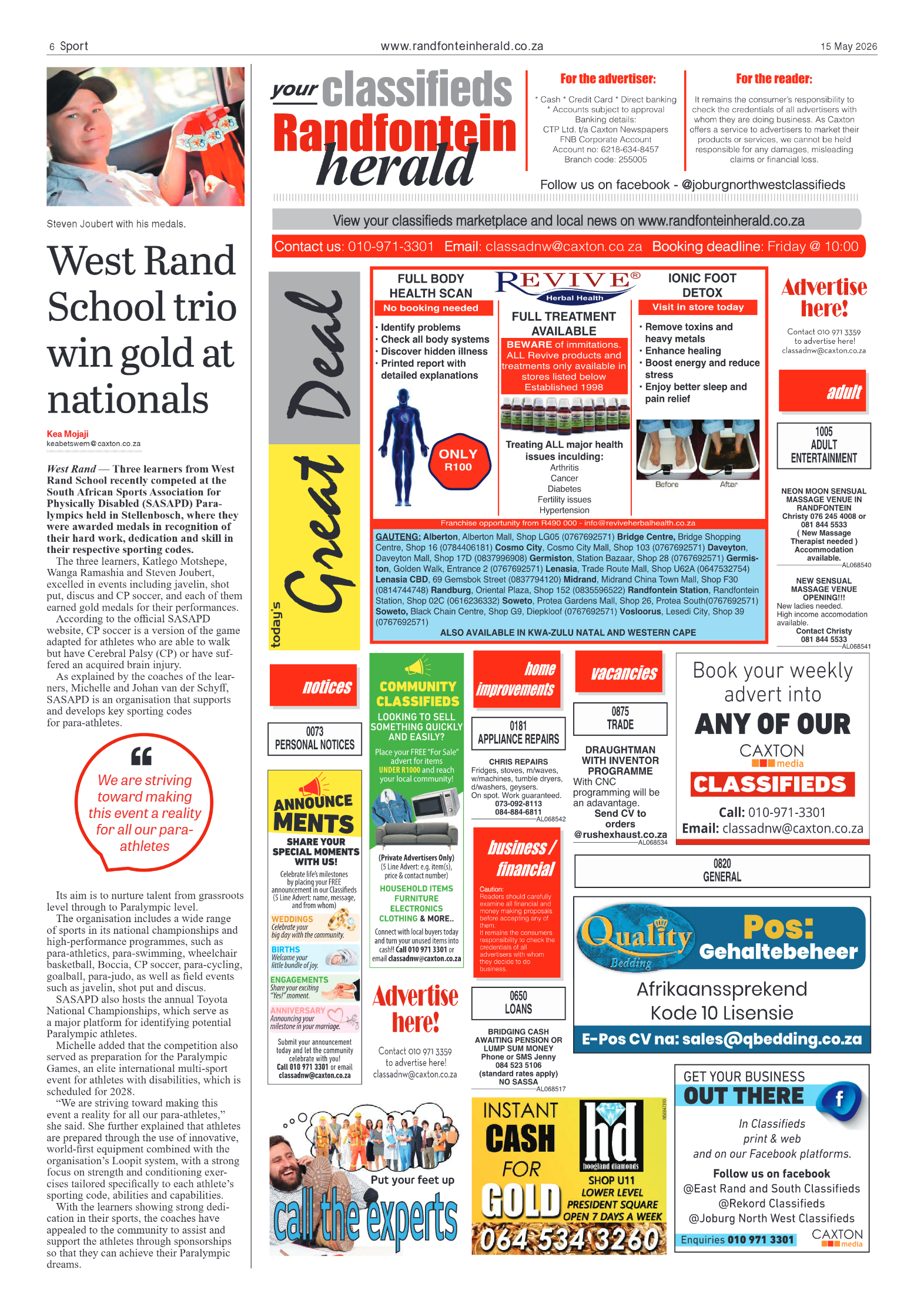 Randfontein Herald 15 May 2026 page 6