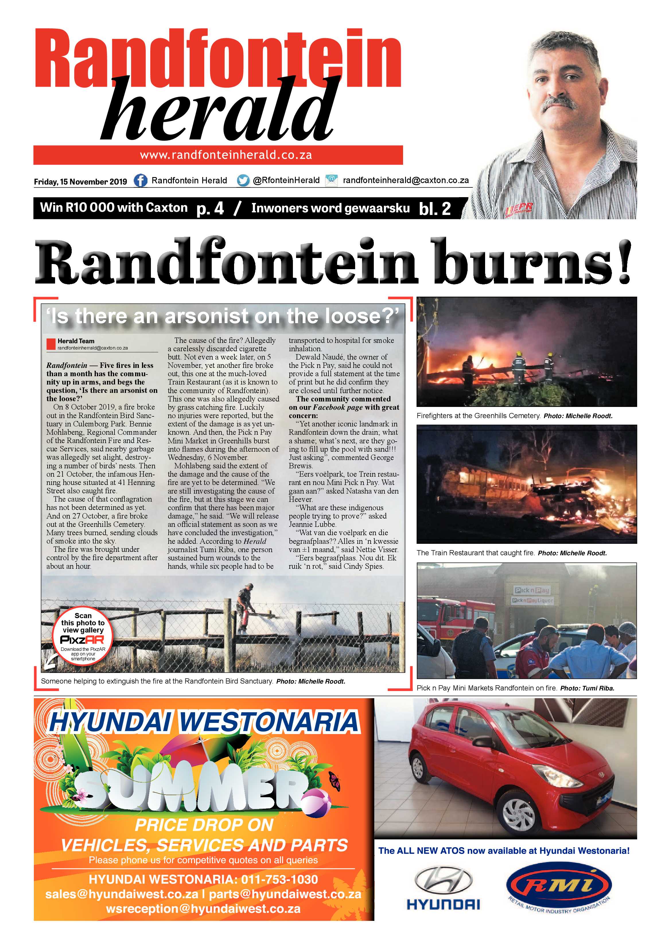 Randfontein Herald 15 November 2019 page 1