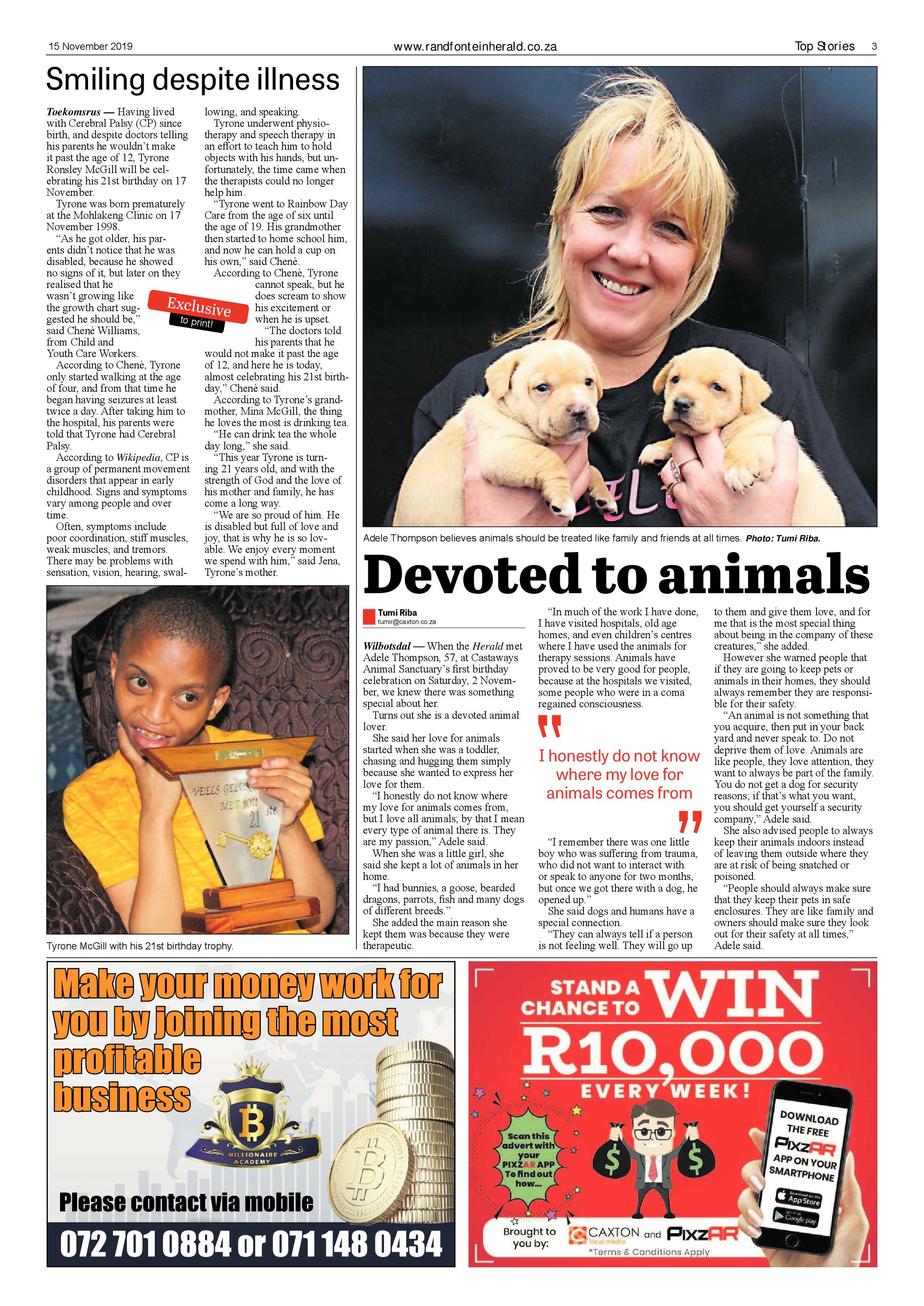 Randfontein Herald 15 November 2019 page 3