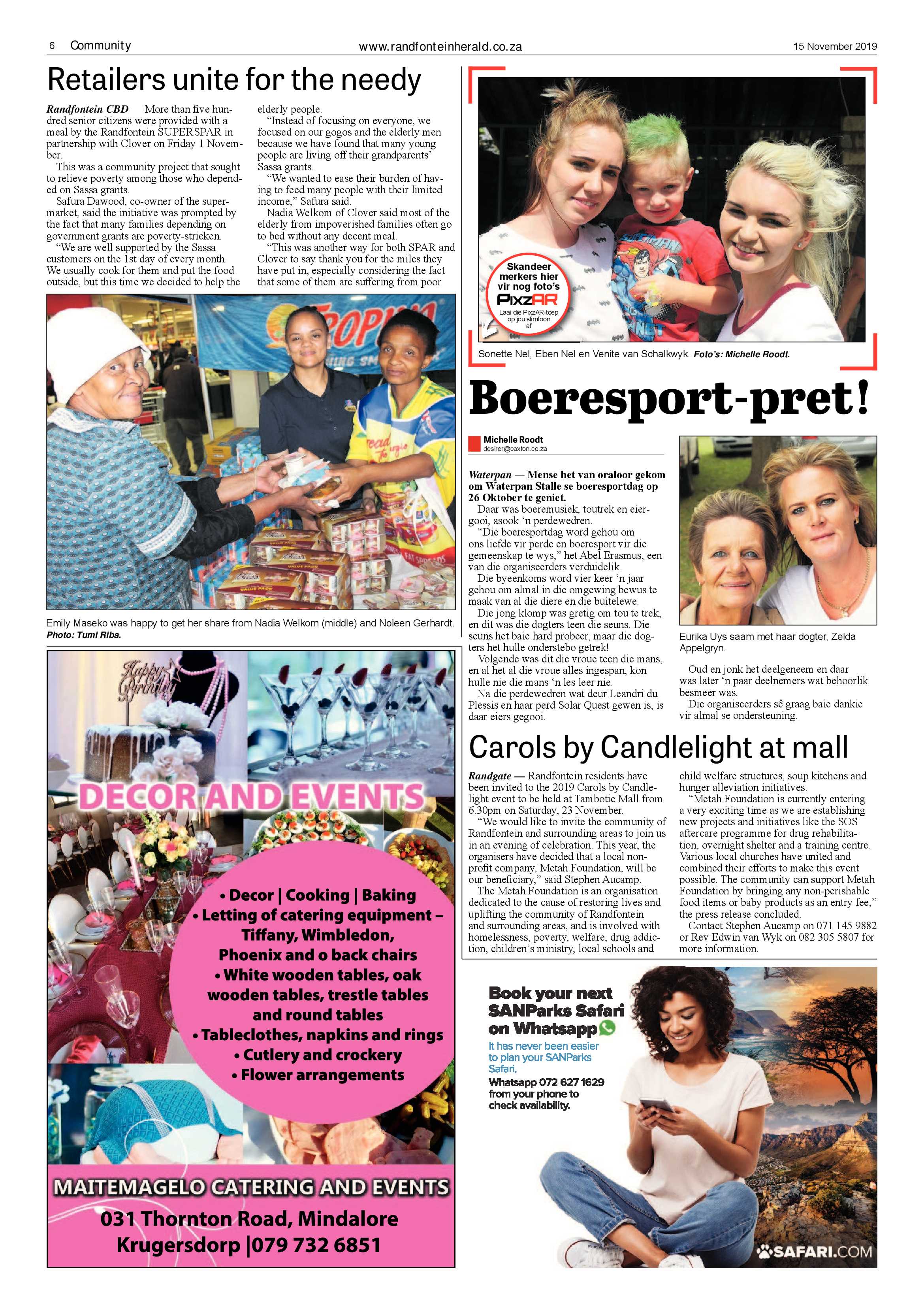 Randfontein Herald 15 November 2019 page 6