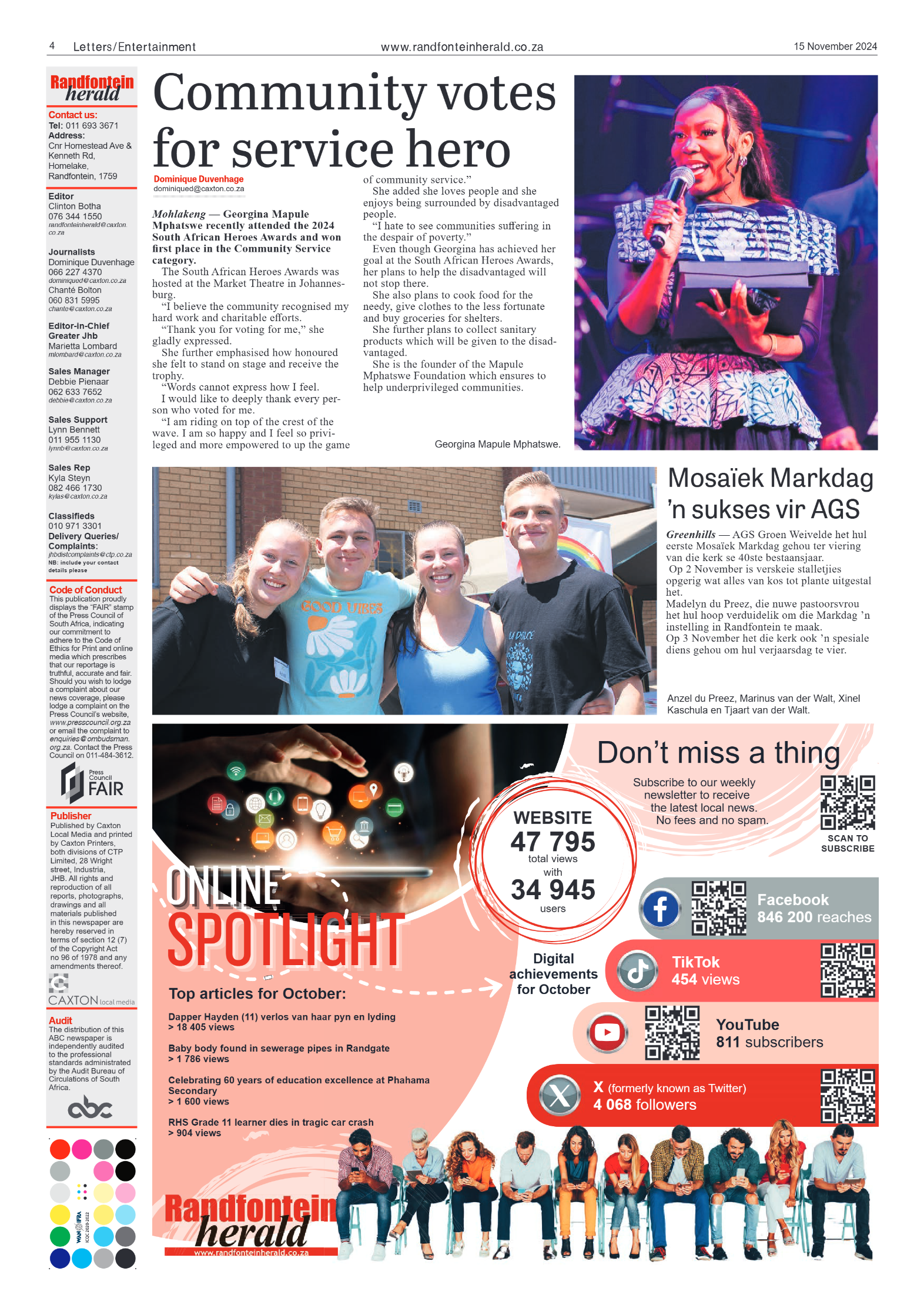Randfontein Herald 15 November 2024 page 4