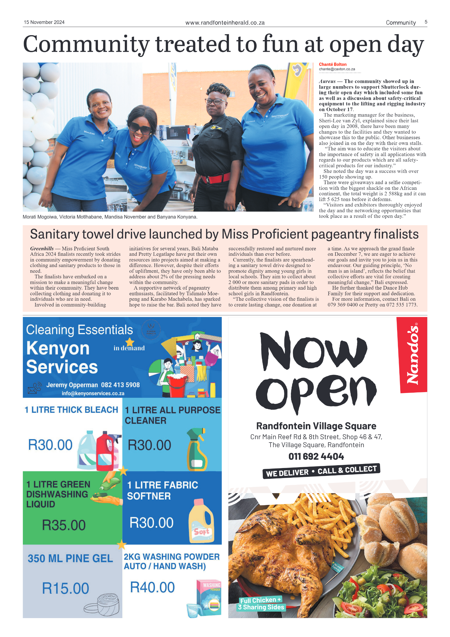 Randfontein Herald 15 November 2024 page 5