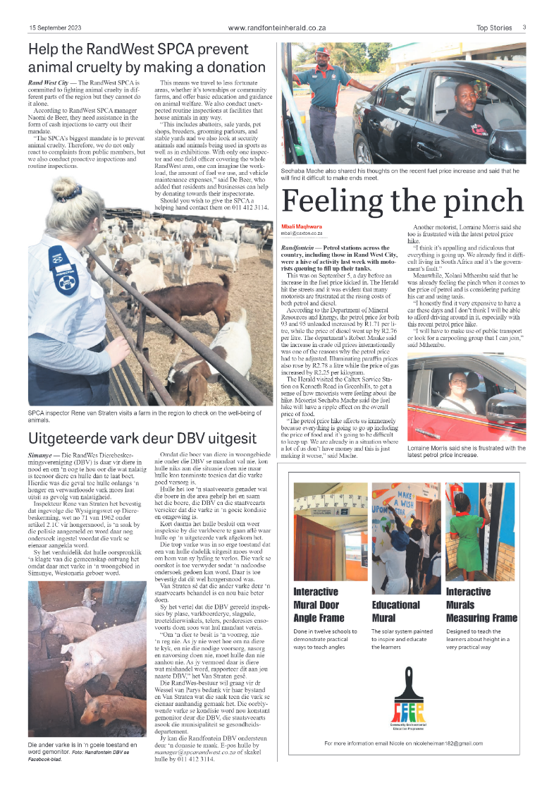 Randfontein Herald 15 September 2023 page 3