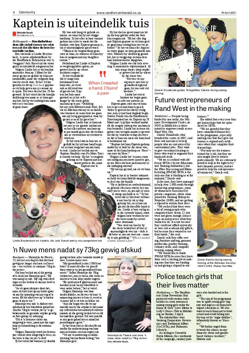 Randfontein Herald 16 April 2021 page 6