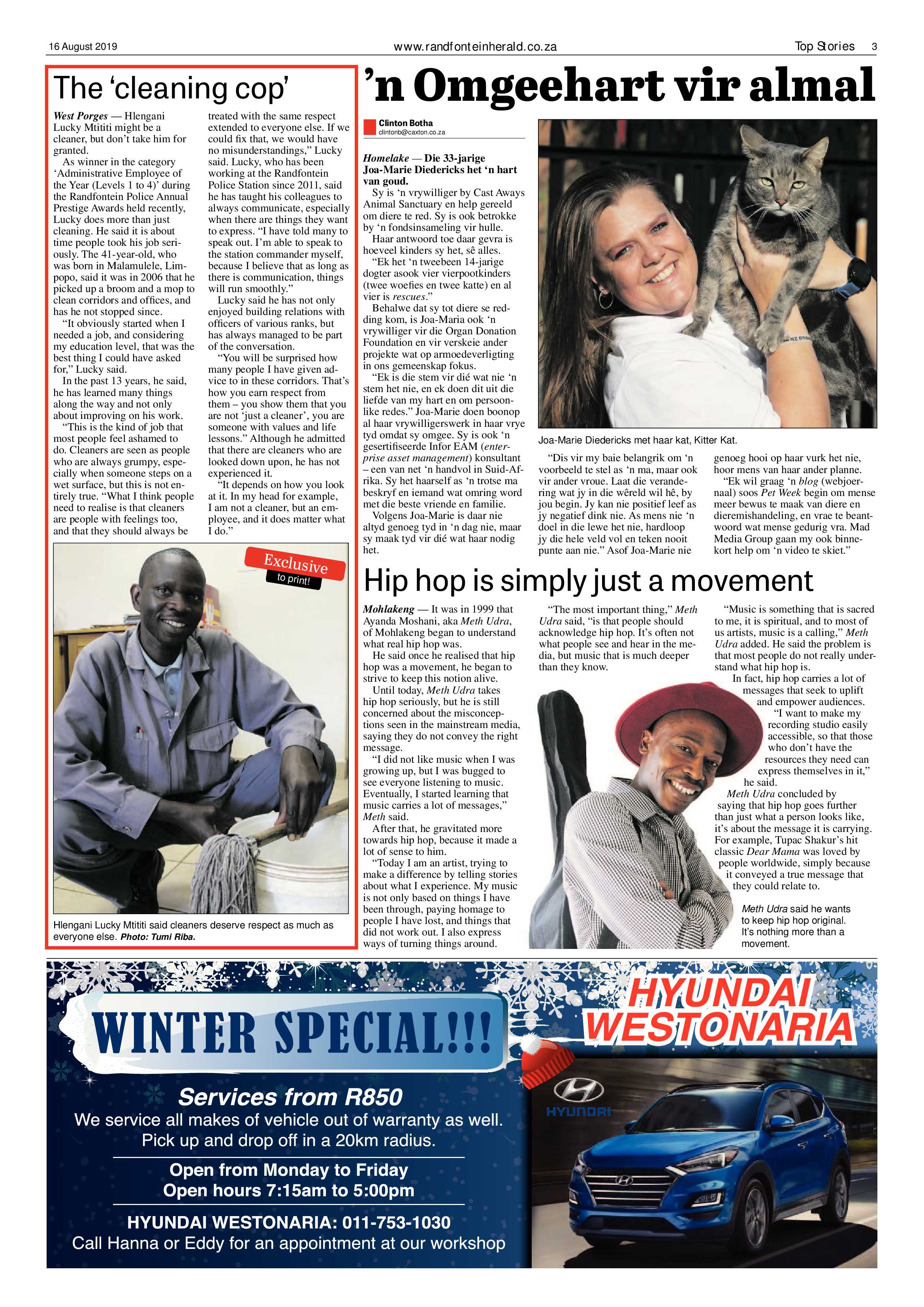 Randfontein Herald 16 August 2019 page 3