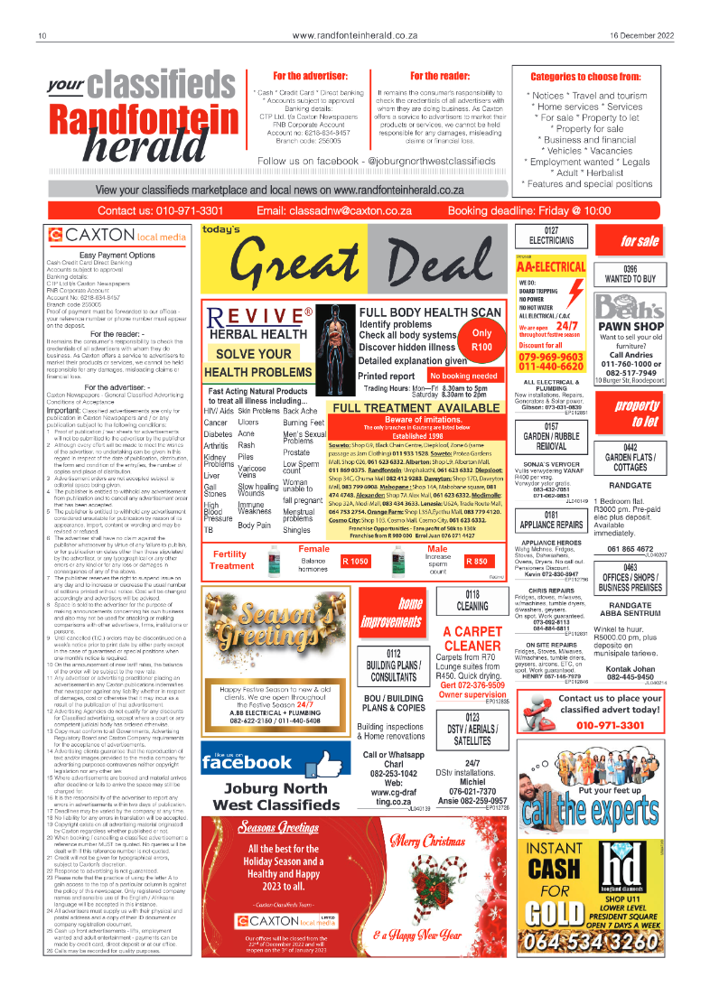 Randfontein Herald 16 December 2022 page 10