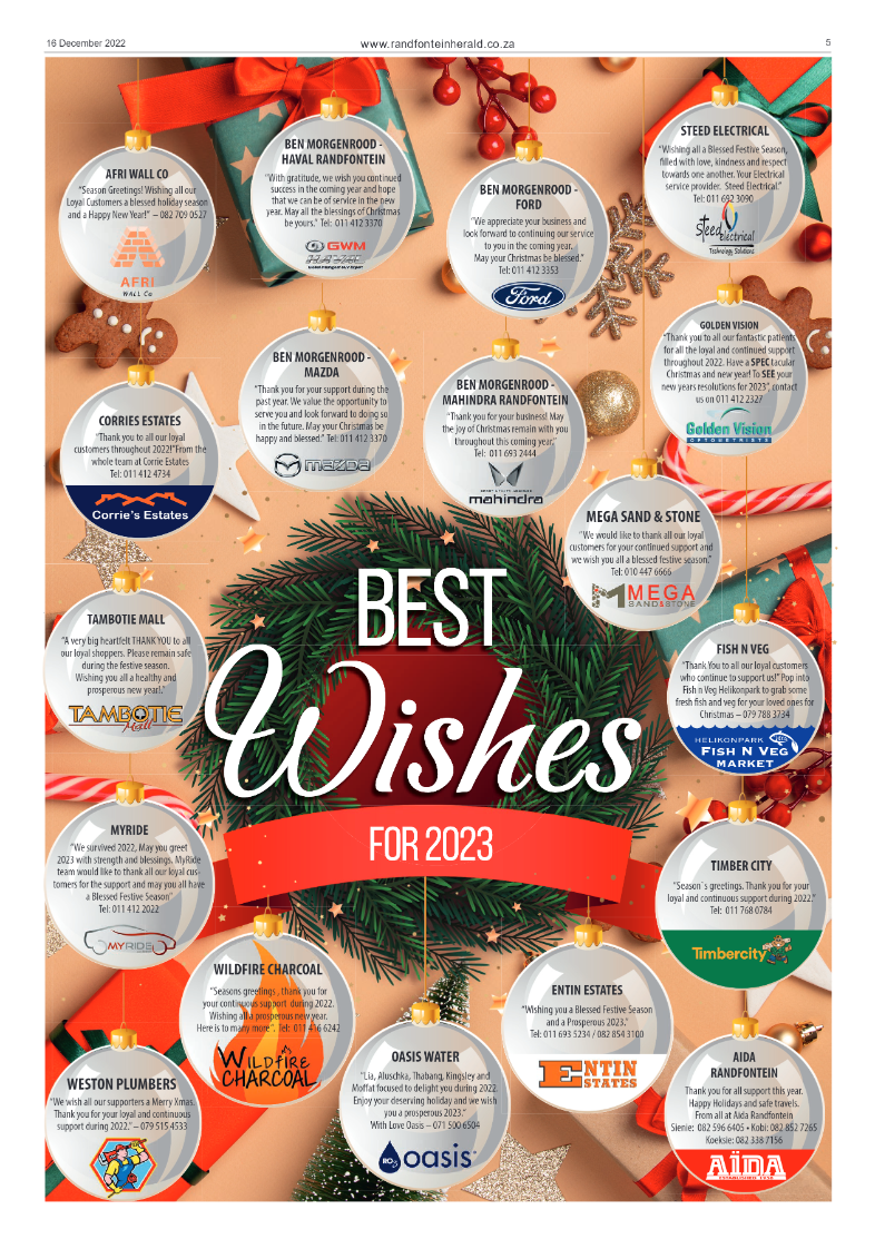 Randfontein Herald 16 December 2022 page 5