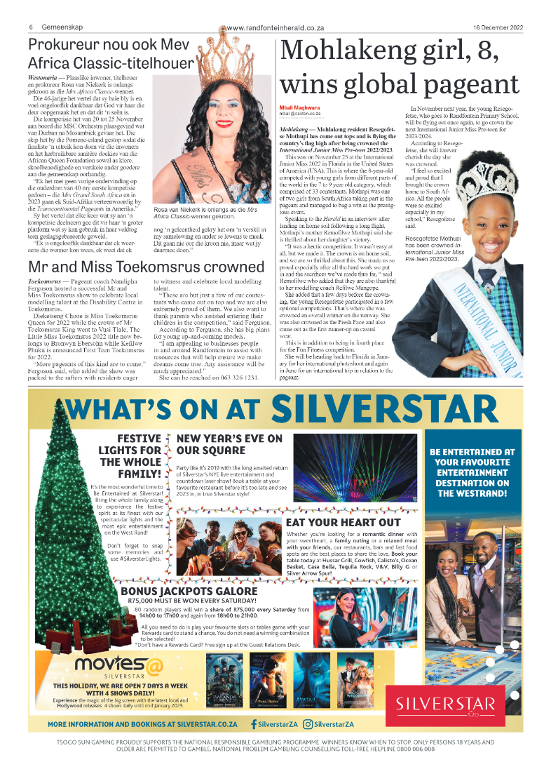 Randfontein Herald 16 December 2022 page 6