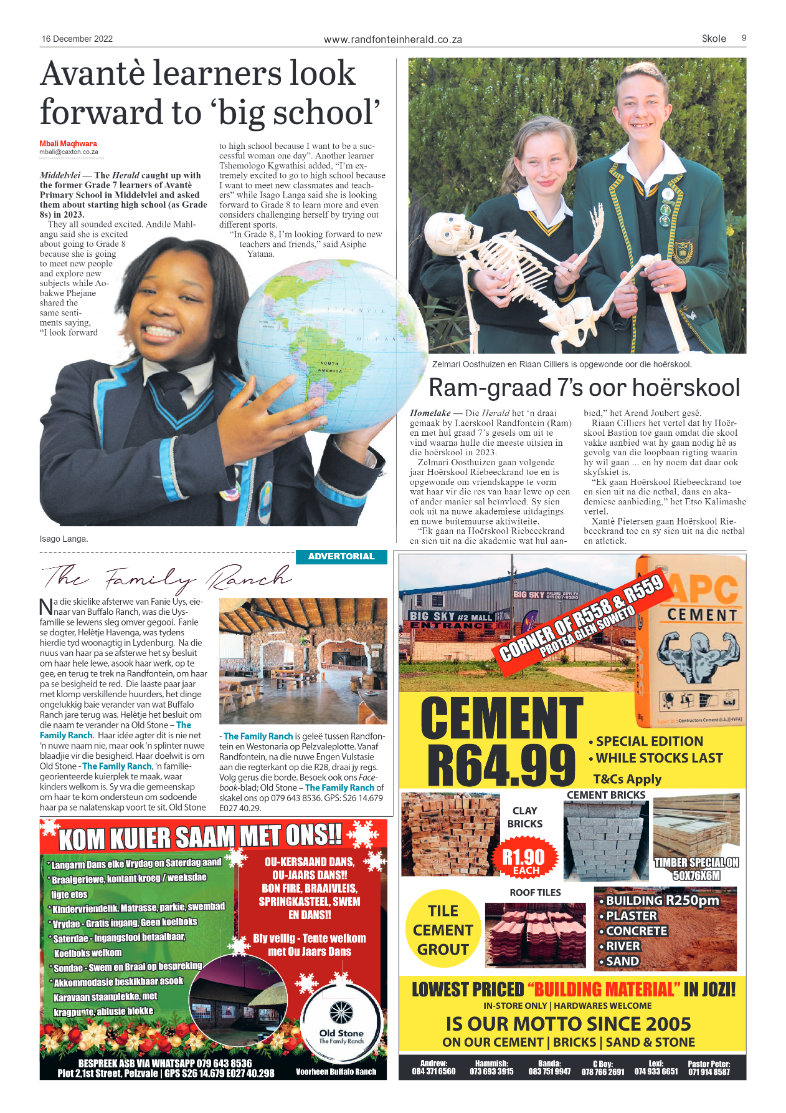 Randfontein Herald 16 December 2022 page 9